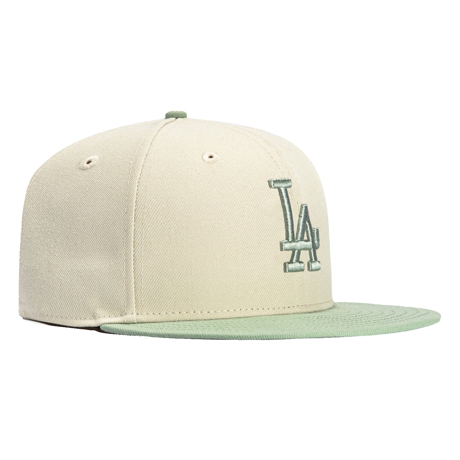 New Era 59Fifty Los Angeles Dodgers Baseball Cap - Stone & Everest Green - Adjustable Snapback Hat for Men & Women - Perfect for Baseball Games, Streetwear & Casual Outfits
