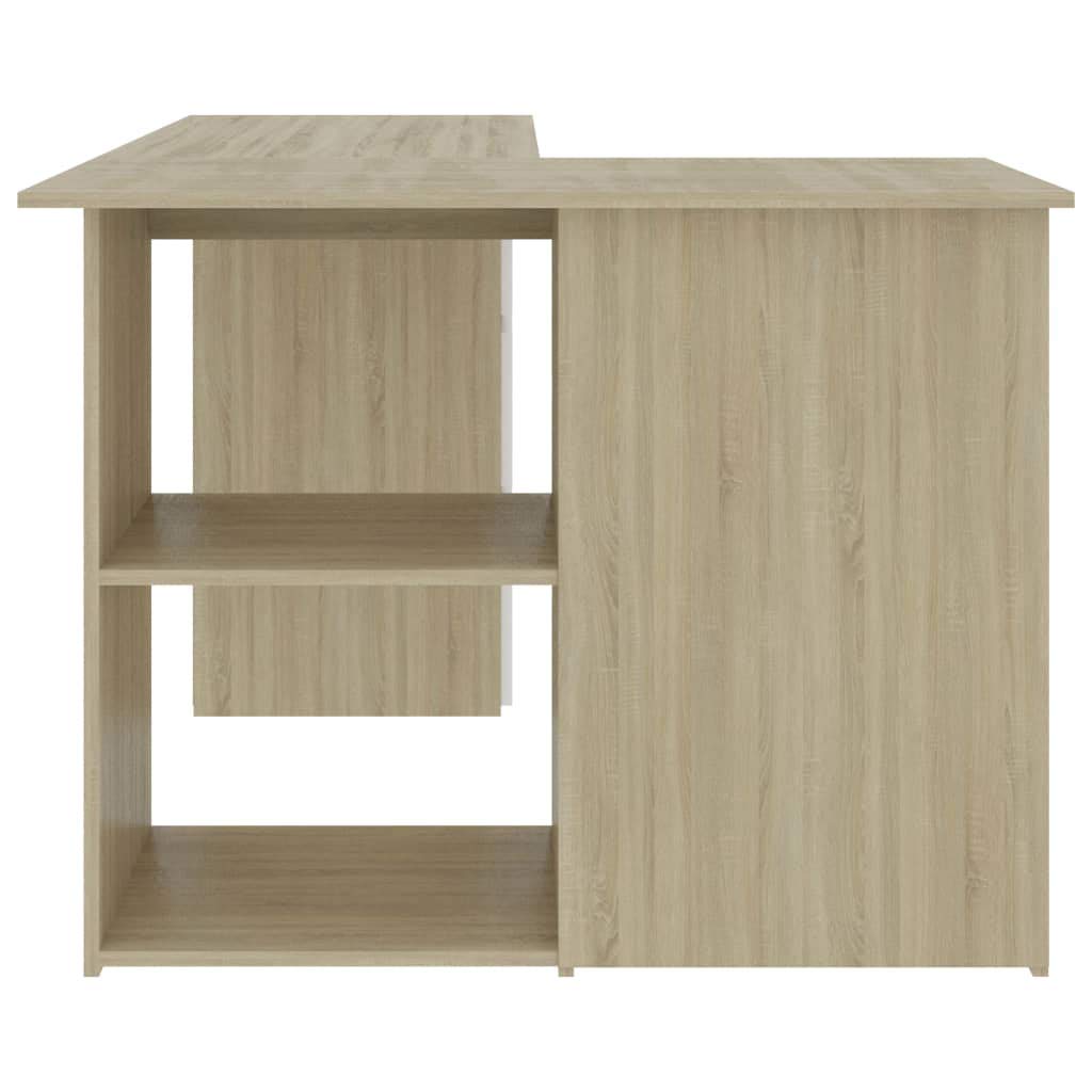 Compact L-Shaped Desk with Storage Shelves - 57.1