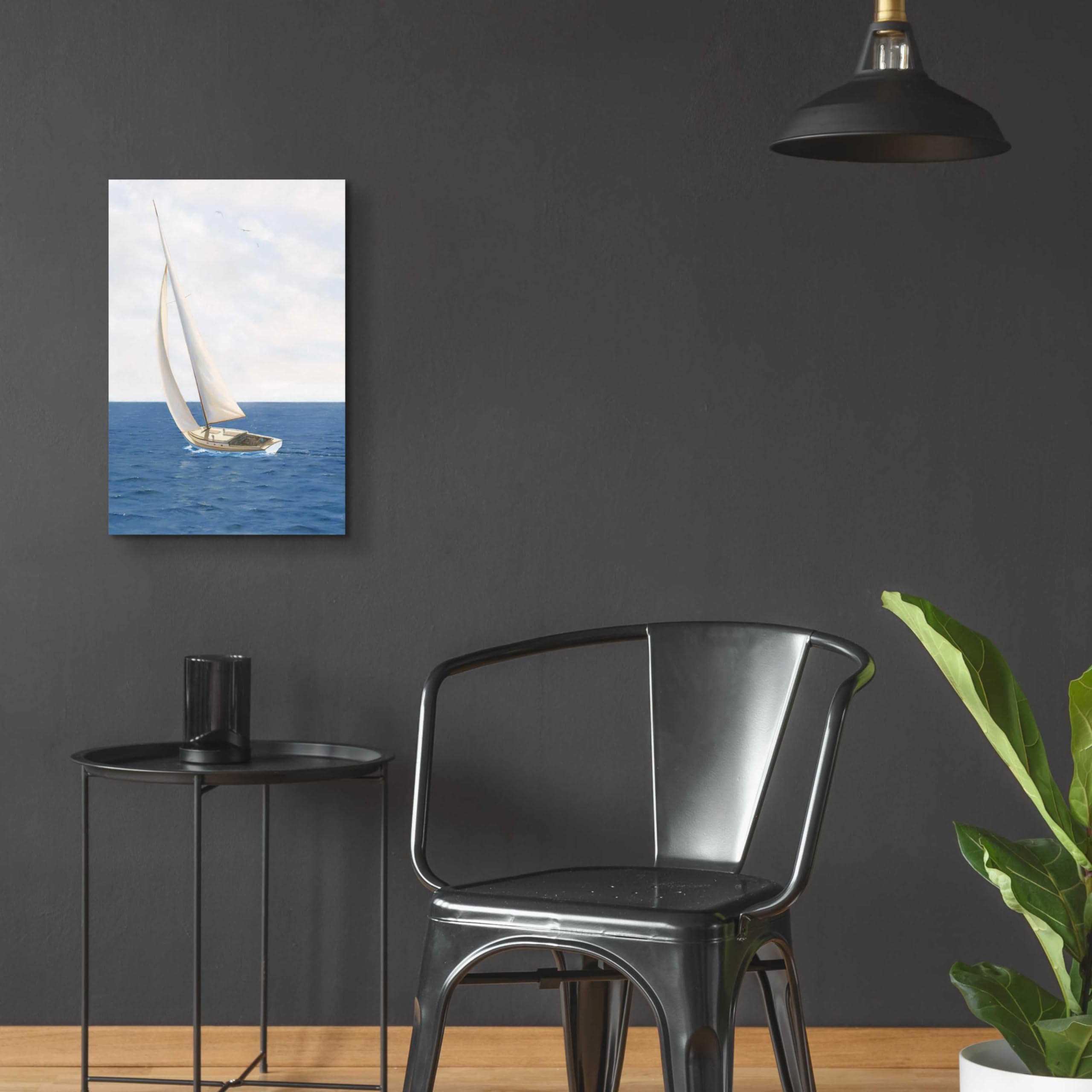 Epic Art 'A Day at Sea II' by James Wiens - 16x24 Inch Acrylic Glass Wall Painting - Modern Ocean Wave Decor for Living Room, Bedroom & Office