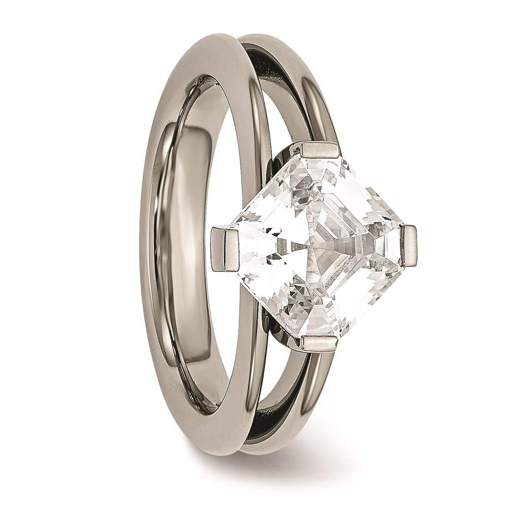 Titanium Cubic Zirconia Ring for Women - Elegant Fine Jewelry Gift for Her - Perfect for Anniversaries, Engagements & Special Occasions