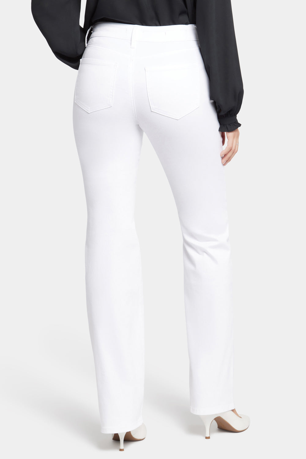Blake Slim Flared Jeans for Petite Women | High-Waist Stretch Denim Pants in Optic White | Perfect for Casual Wear, Office Outfits & Date Nights