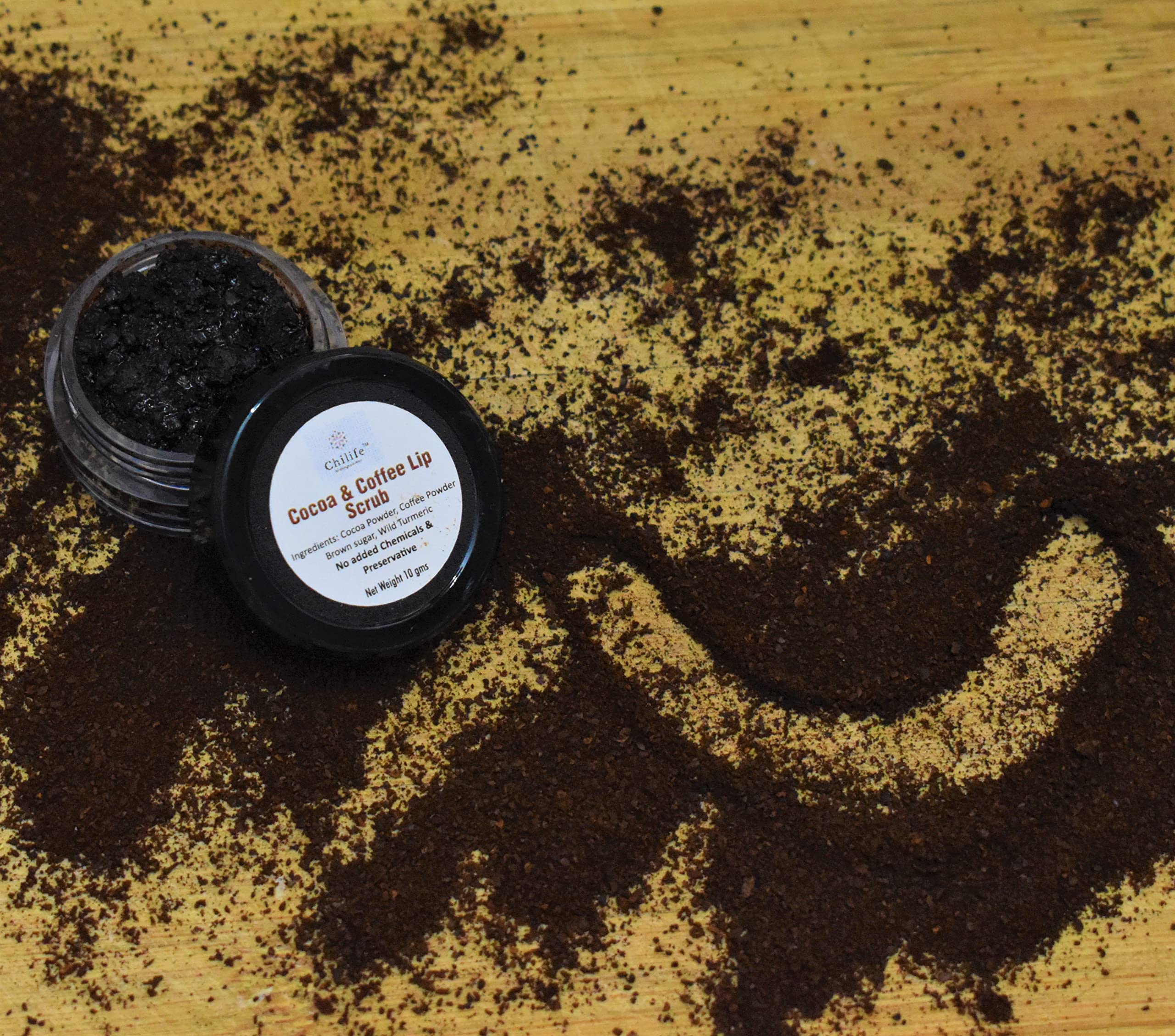 All Natural Cocoa & Coffee Lip Scrub for Men & Women - 10g Exfoliating Lip Care | Perfect for Dry, Chapped Lips & Pre-Makeup Prep