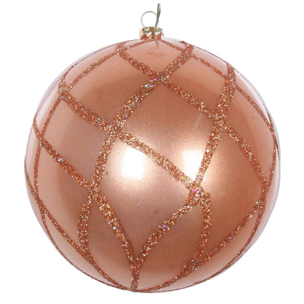 6 Pack Rose Gold Candy Glitter Net Ornaments - Perfect for Christmas Tree Decorations, Party Favors, and Gift Wrapping