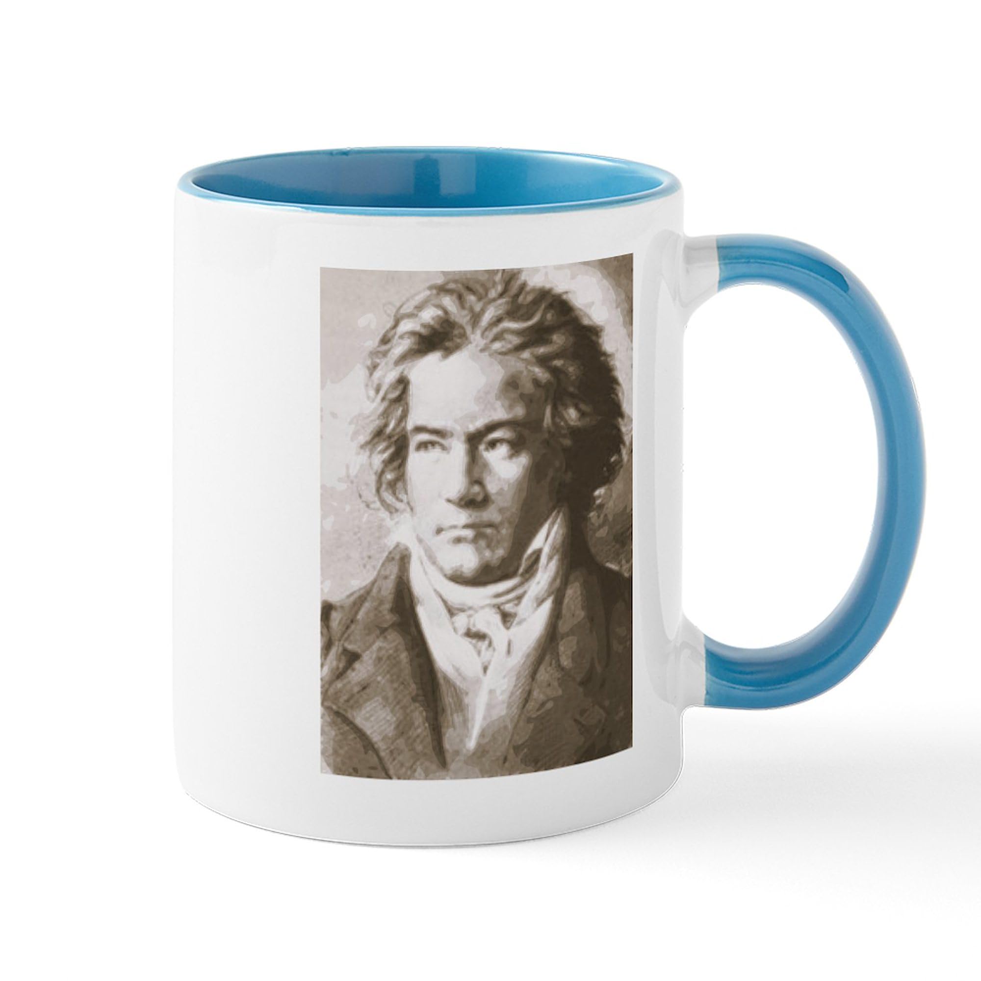 Beethoven Sepia 11 oz Ceramic Coffee Mug (325 ml) - Perfect for Home, Office & Gifts - Classic Music Lover's Cup for Tea, Hot Chocolate & Coffee