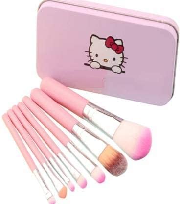 Soft Bristle 7-Piece Pink Makeup Brush Set with Beauty Blender for Flawless Makeup
