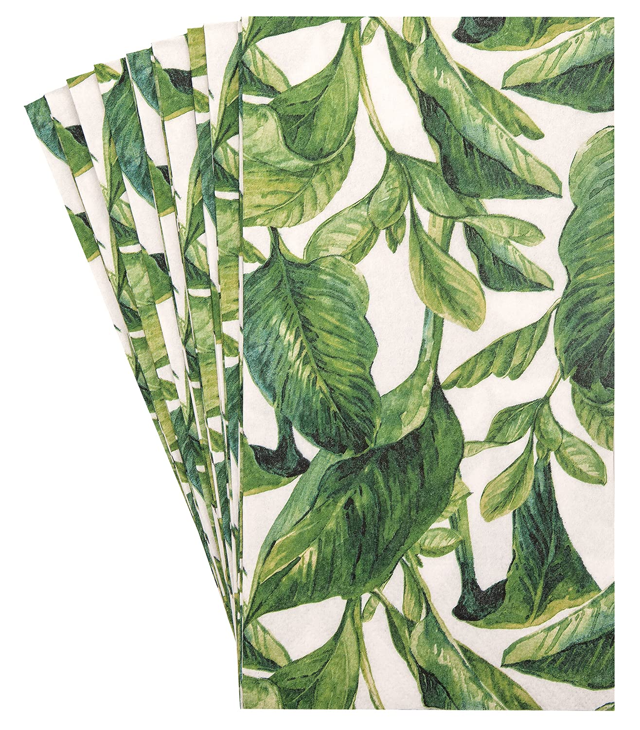 Eco-Friendly Disposable Paper Hand Towels - Decorative Luau Hawaiian Beach Party Design with Palm Trees (Pack of 32) - Perfect for Beach Parties, Luaus, Tropical Themed Events & Home Decor
