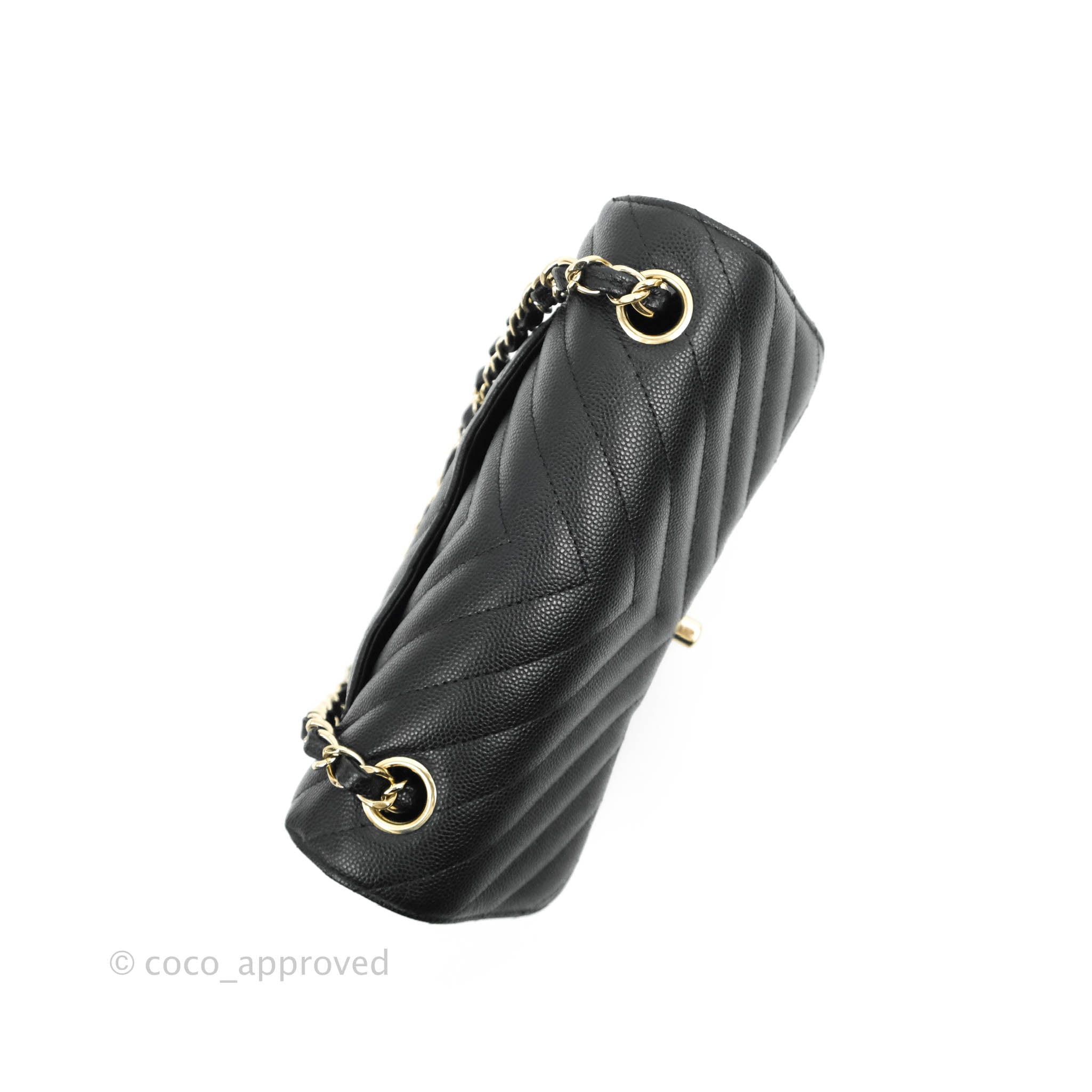 Chanel Chevron Mini Rectangular Flap Bag in Black Caviar Leather with Gold Hardware - Perfect for Evening Events & Luxury Fashion Accessories