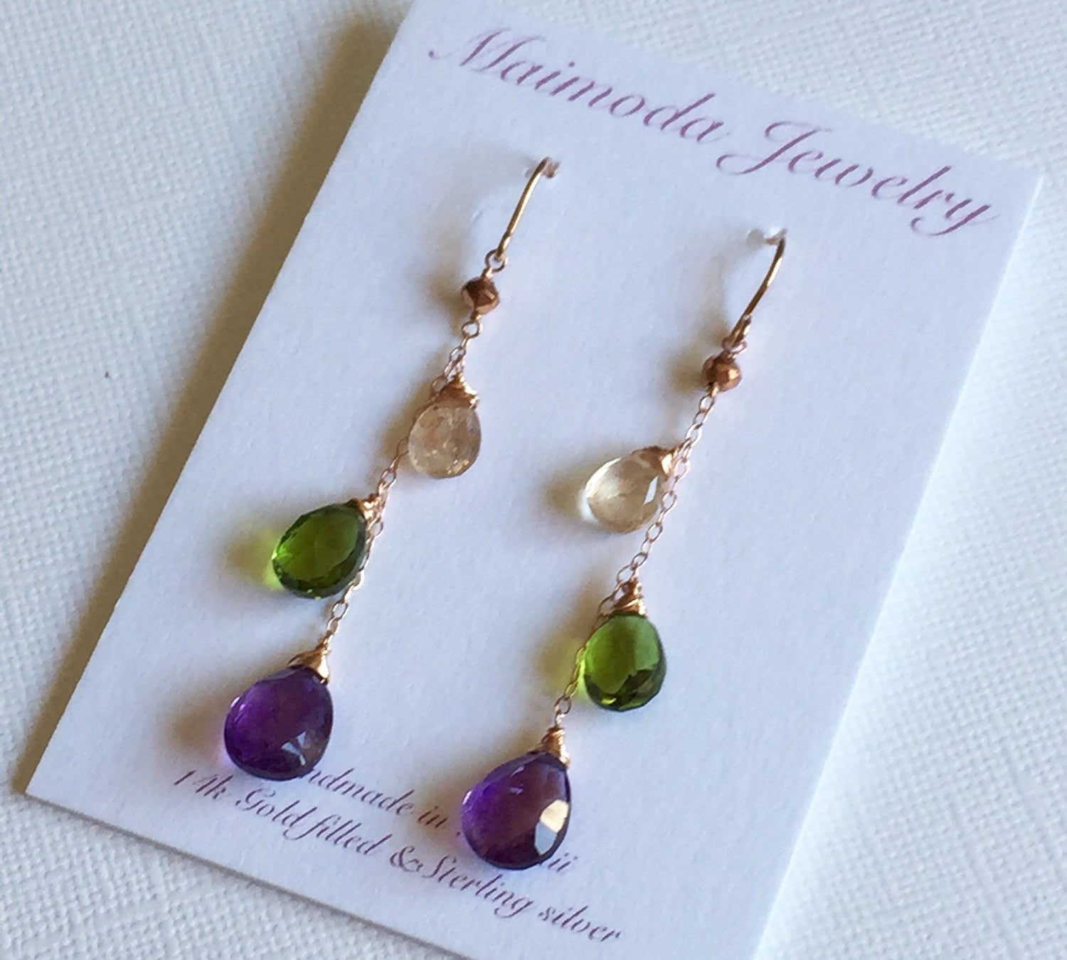 Elegant Adele Mixed Gemstone Earrings (E113) – Perfect for Parties, Weddings & Special Occasions