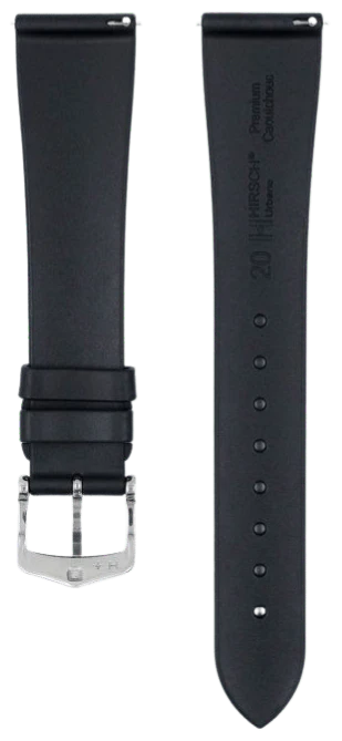 Hirsch Urbane Black 22mm Leather Watch Strap - Premium Replacement Band for Smartwatches & Classic Timepieces | Perfect for Business, Casual & Formal Occasions