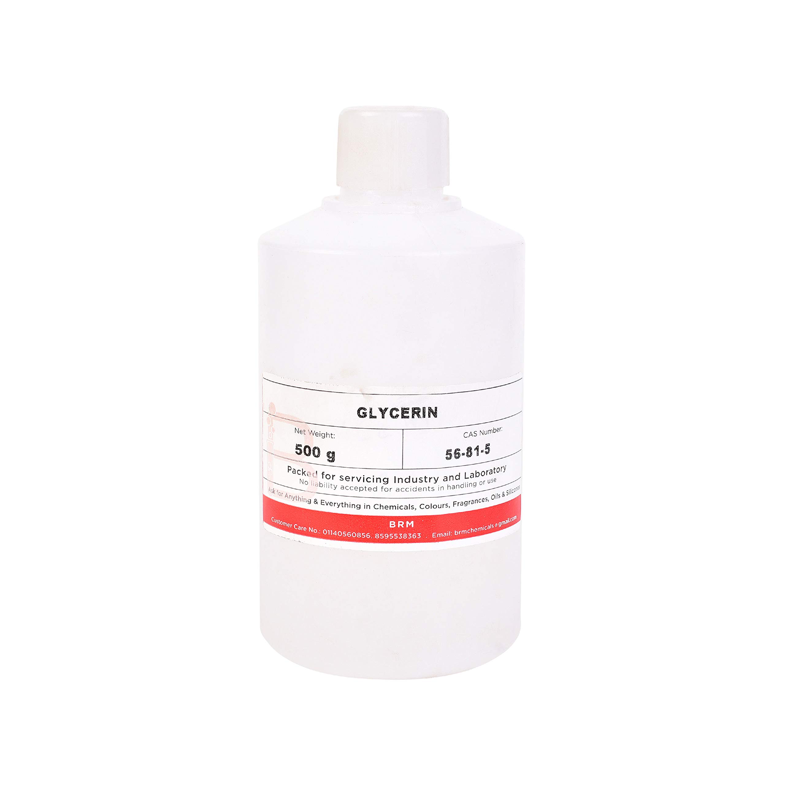BRM Herbals Refined Glycerin 500g - Pure USP Grade for Soap Making, Shampoo, Moisturizer, Skin & Hair Care - Water Soluble Vegetable Glycerine - DIY Beauty Products for Face, Body & Homemade Cosmetics - Perfect for Sensitive Skin & Natural Skincare Routines