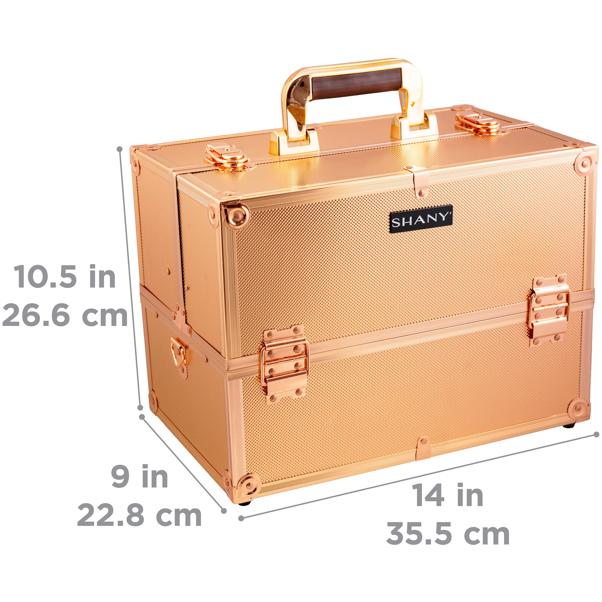 Professional Makeup Train Case with Shoulder Strap & Secure Locks - Portable Cosmetic Organizer for Travel, Salon, and Makeup Artists