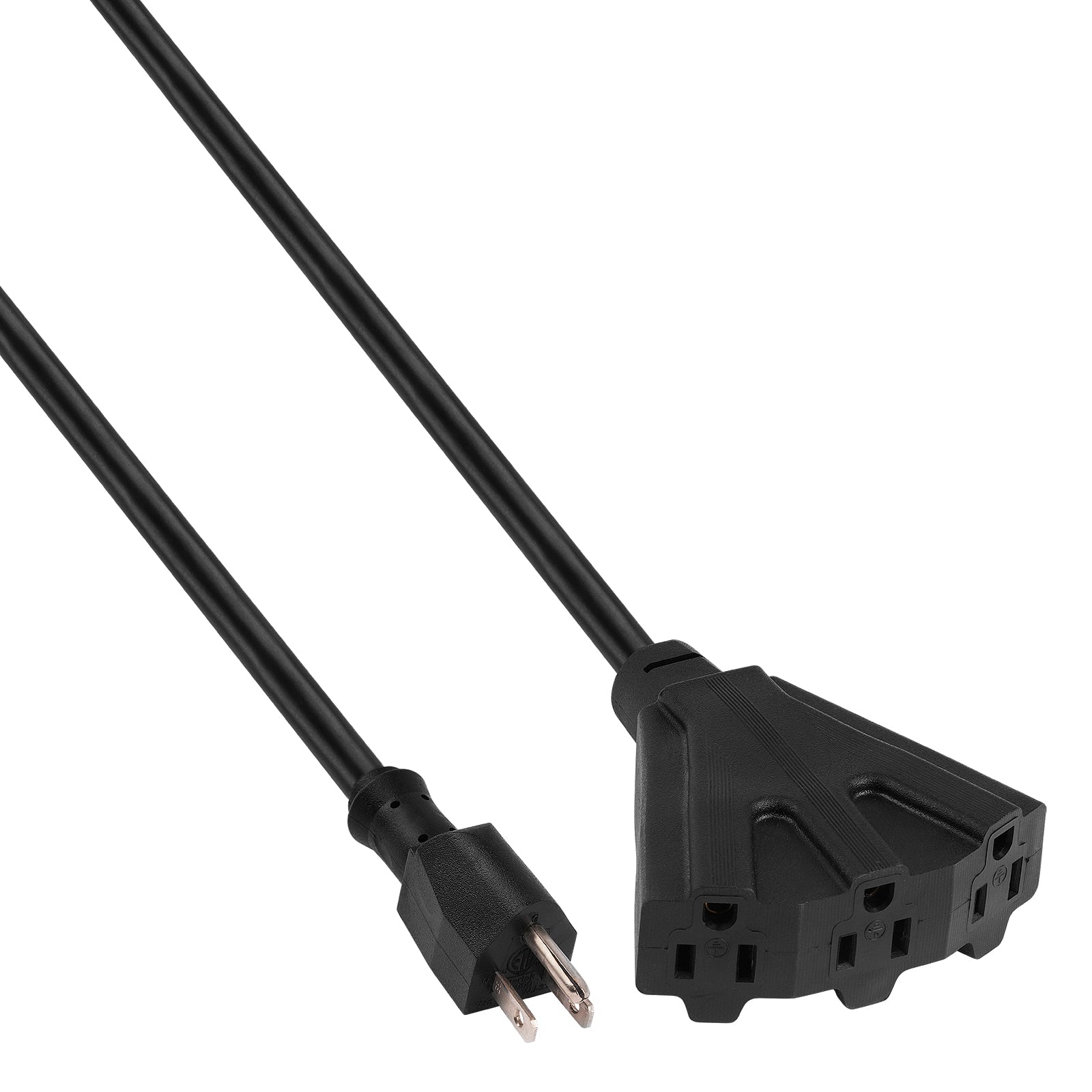 25Ft 3 Outlet Heavy Duty Extension Cord - 14 Gauge, 1875W, Grounded, Flame Retardant - Ideal for Home, Office, Workshop & Outdoor Use (EX PRO312 25BLK)