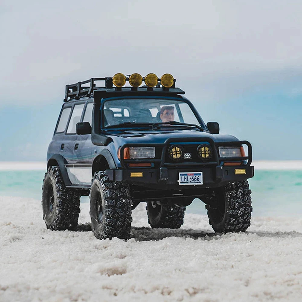 FMS FCX10 PRO 1/10 Scale 4WD Brushless RC Rock Crawler - Toyota Land Cruiser LC80 Remote Control Car for Off-Road Adventure & Trail Crawling