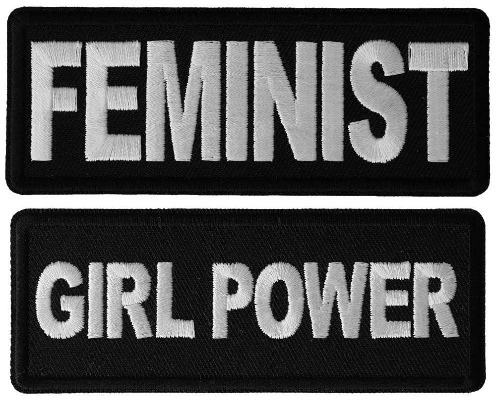 Feminist Girl Power Iron on Patch Set - 4 Inch Embroidered Applique for Jackets, Bags & DIY Crafts - Women's Empowerment Sew On Badge