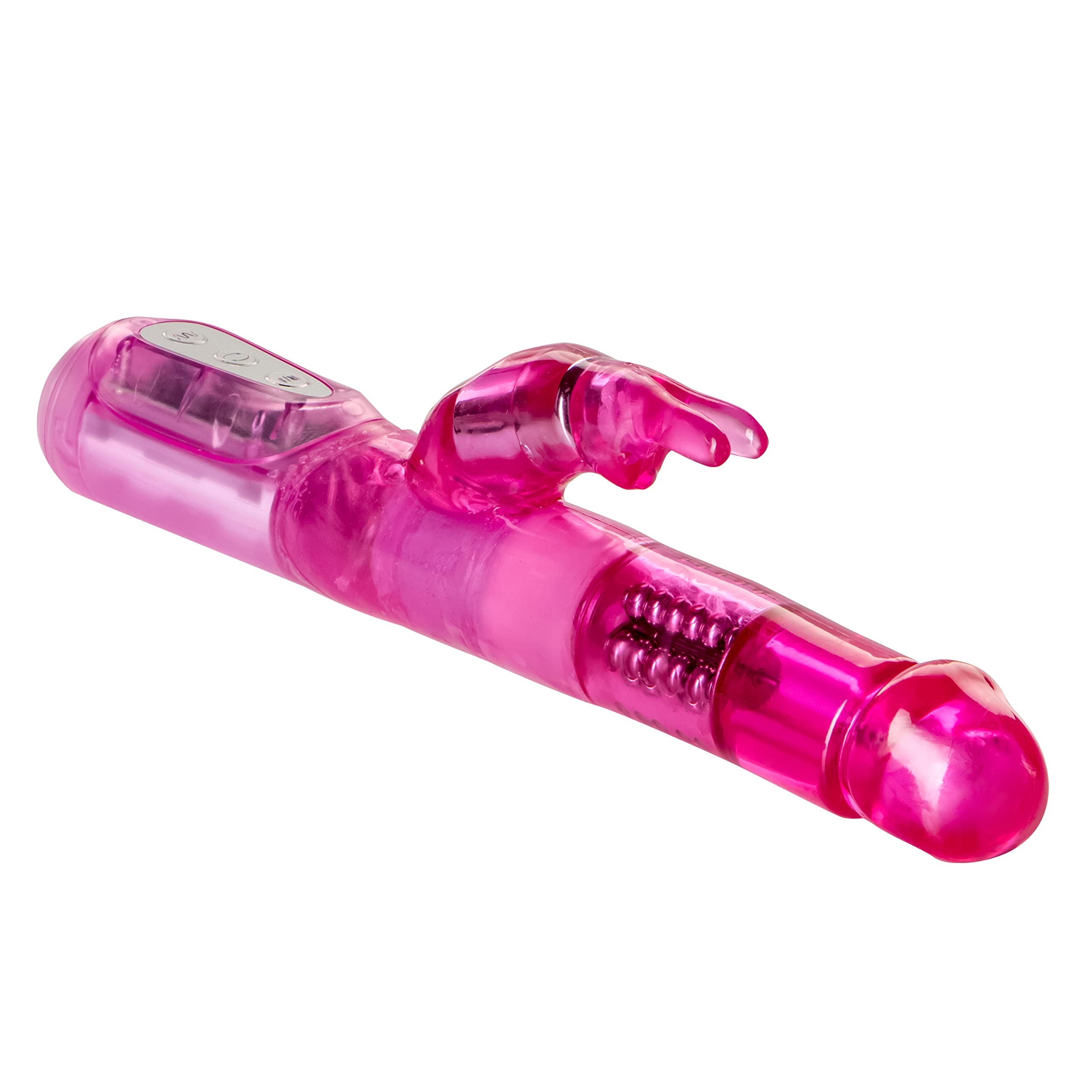CalExotics 7-Function Jack Rabbit Vibrator with Rotating Shaft - Waterproof G-Spot & Clitoral Stimulator for Couples - Hands-Free Adult Sex Toy in Pink | Perfect for Solo Play & Romantic Nights