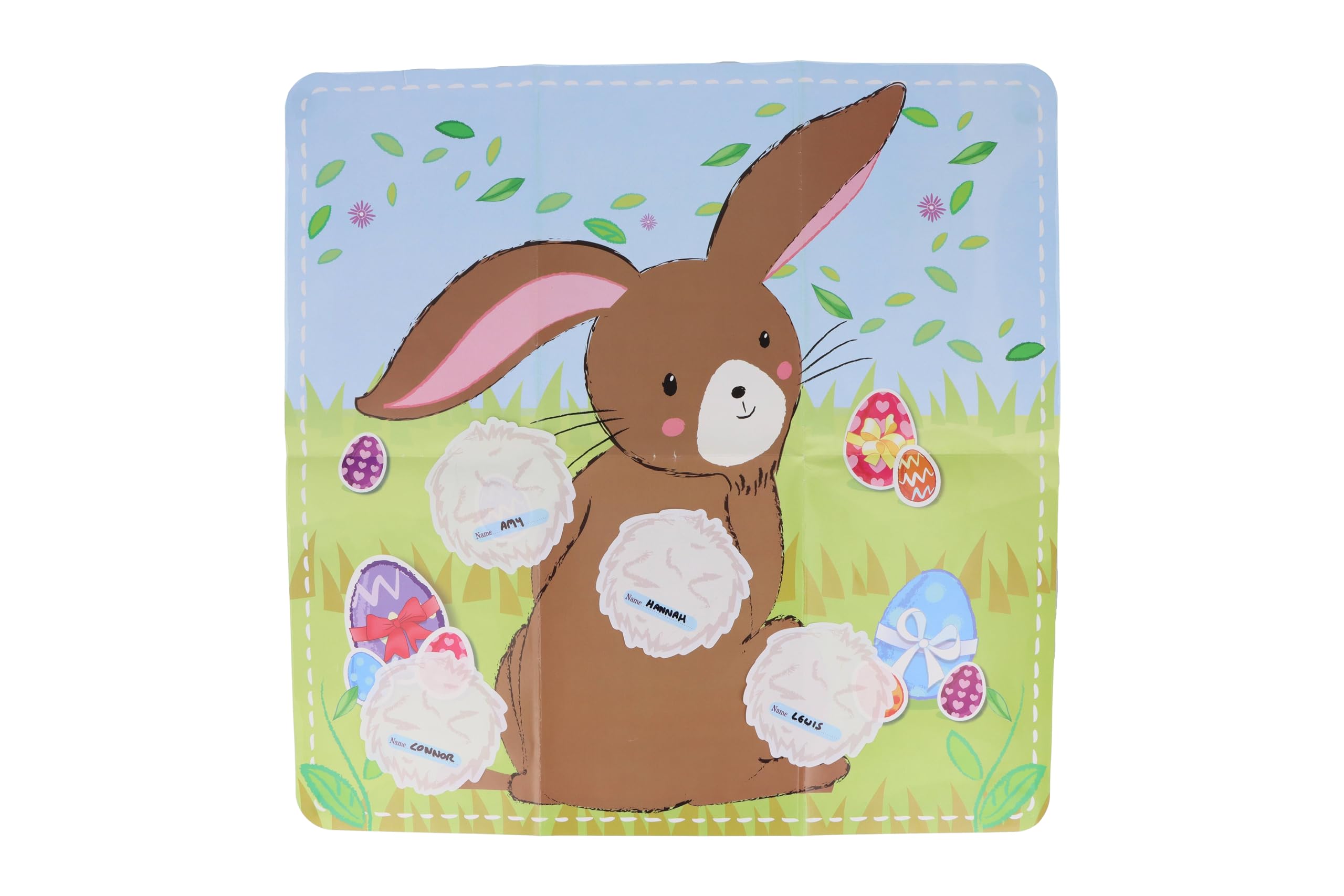Easter Bunny Party Game - Stick Tail on Bunny for Kids - Easter Egg Hunt & Spring Party Activity