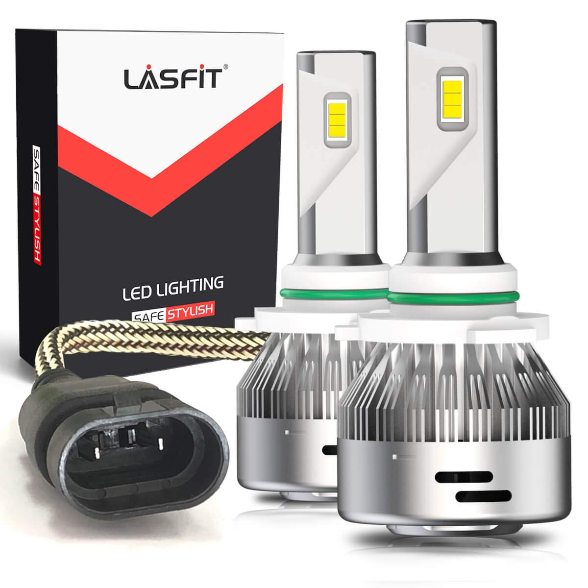 LASFIT 9006 HB4 LED Bulbs - 60W 6000LM 6000K Ultra Bright White Light - Plug & Play LED Conversion Kit for Fog Lights & Headlights - Perfect for Night Driving & Off-Road Adventures