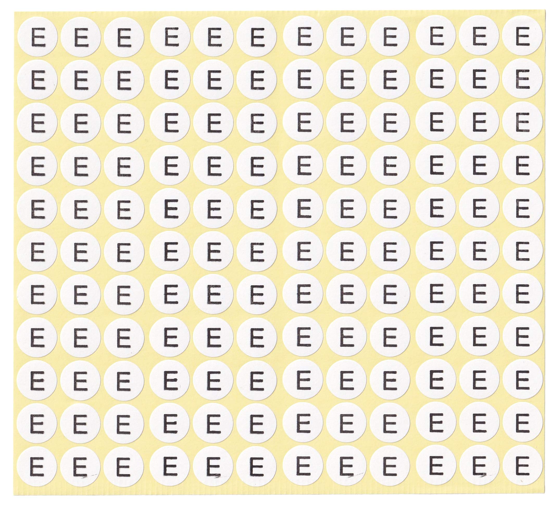 DealzEpic - Letter E Alphabet Stickers - 15 Sheets Small Round Self-Adhesive Peel & Stick Labels for Scrapbooking, DIY Crafts, and School Projects