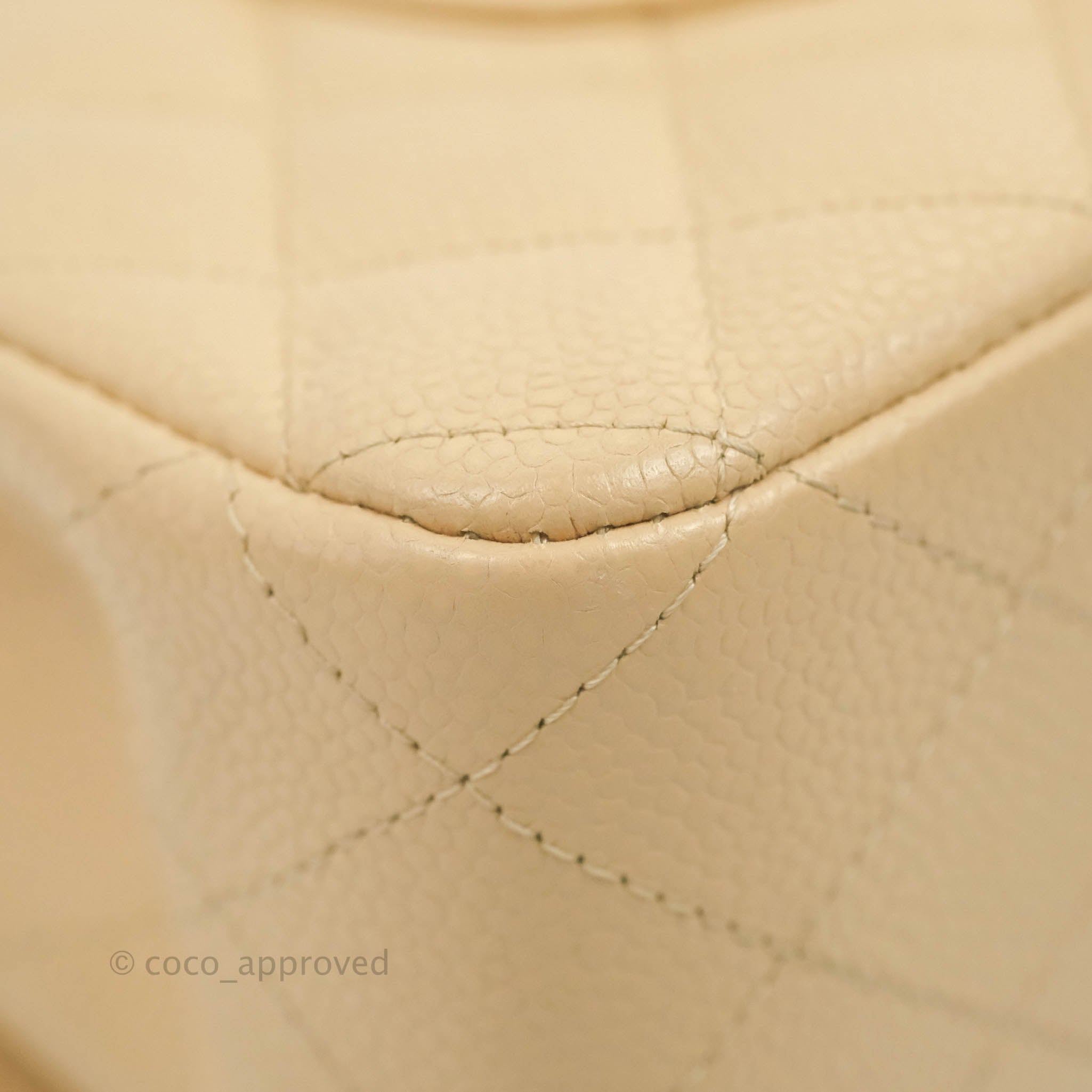 Chanel Classic M/L Medium Flap Bag - Quilted Beige Caviar Leather with Gold Hardware | Luxury Shoulder Bag for Women, Perfect for Work, Parties & Special Occasions