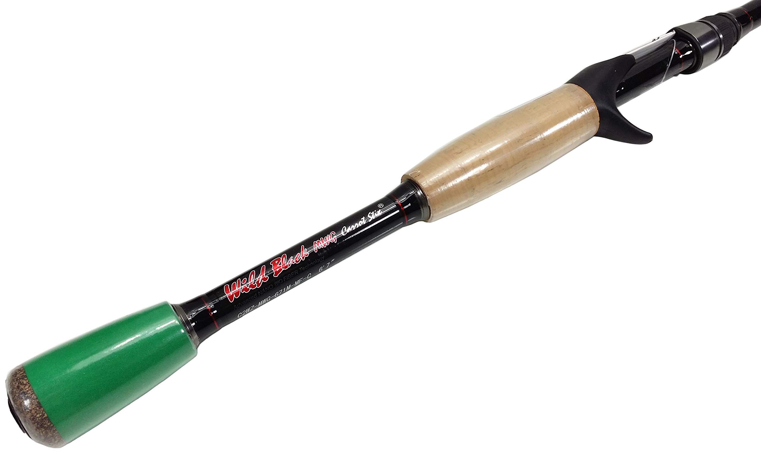 Premium Carrot Stix Casting Fishing Rod - Wild Black with Microwave Guides - Ideal for Freshwater & Saltwater Fishing, Bass & Trout Angling