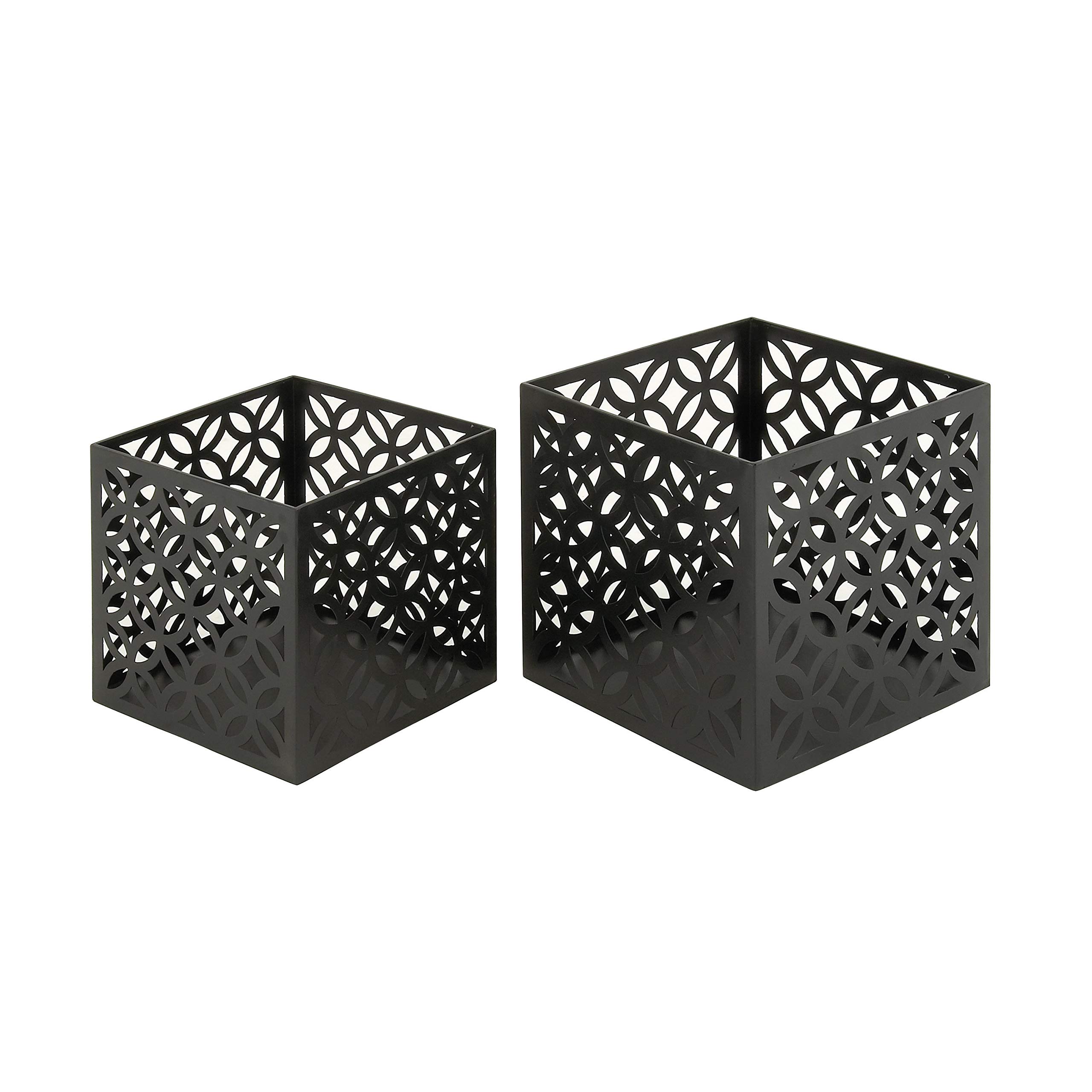 Stylish Set of 2 Metal Outdoor Planters - Modern Garden Decor for Patio, Balcony & Backyard - Durable Weather-Resistant Flower Pots for Plants & Succulents