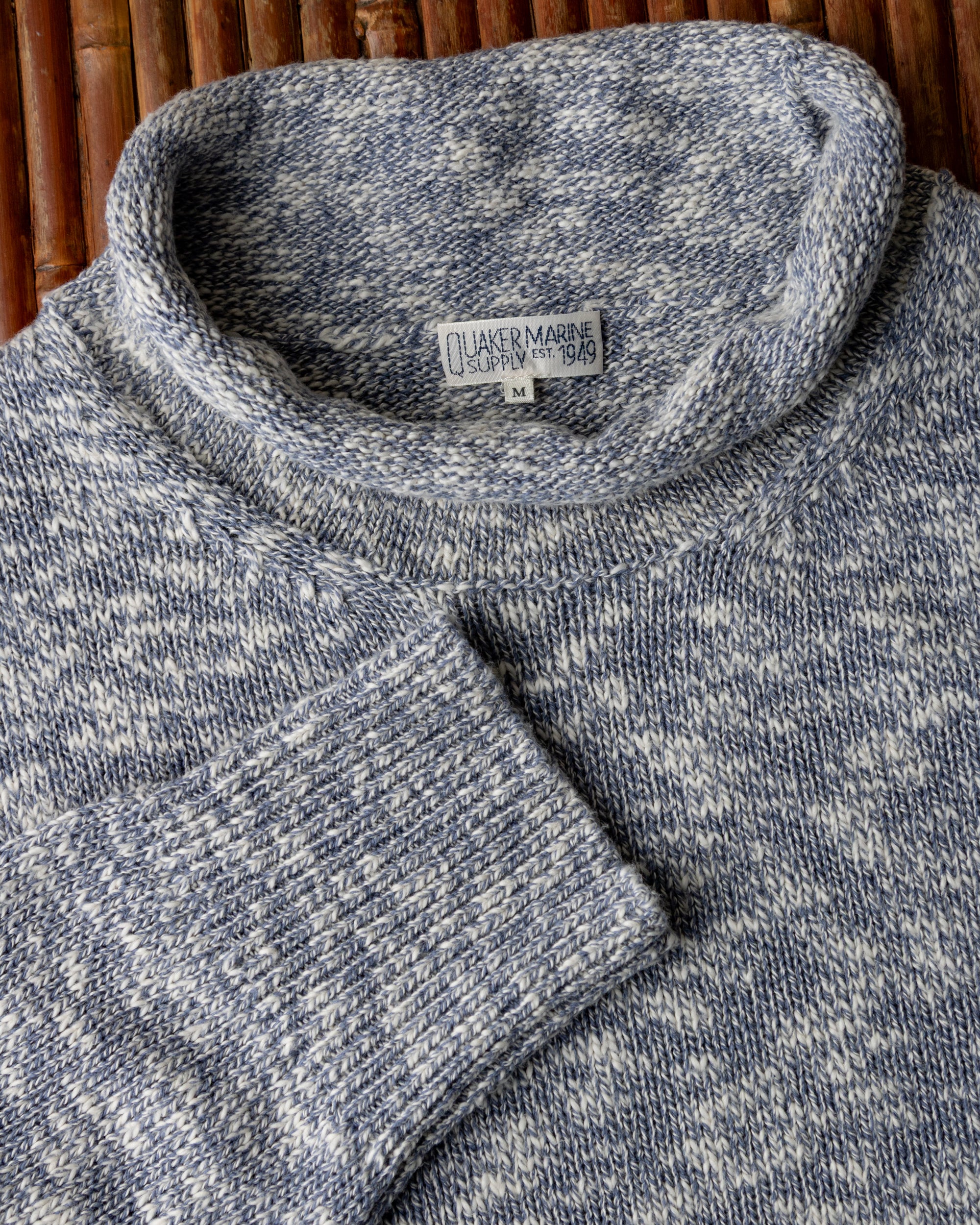 Cozy Fisherman's Sweater for Men & Women - Navy Marl/Natural Knit Pullover - Perfect for Cold Weather, Outdoor Activities & Casual Wear