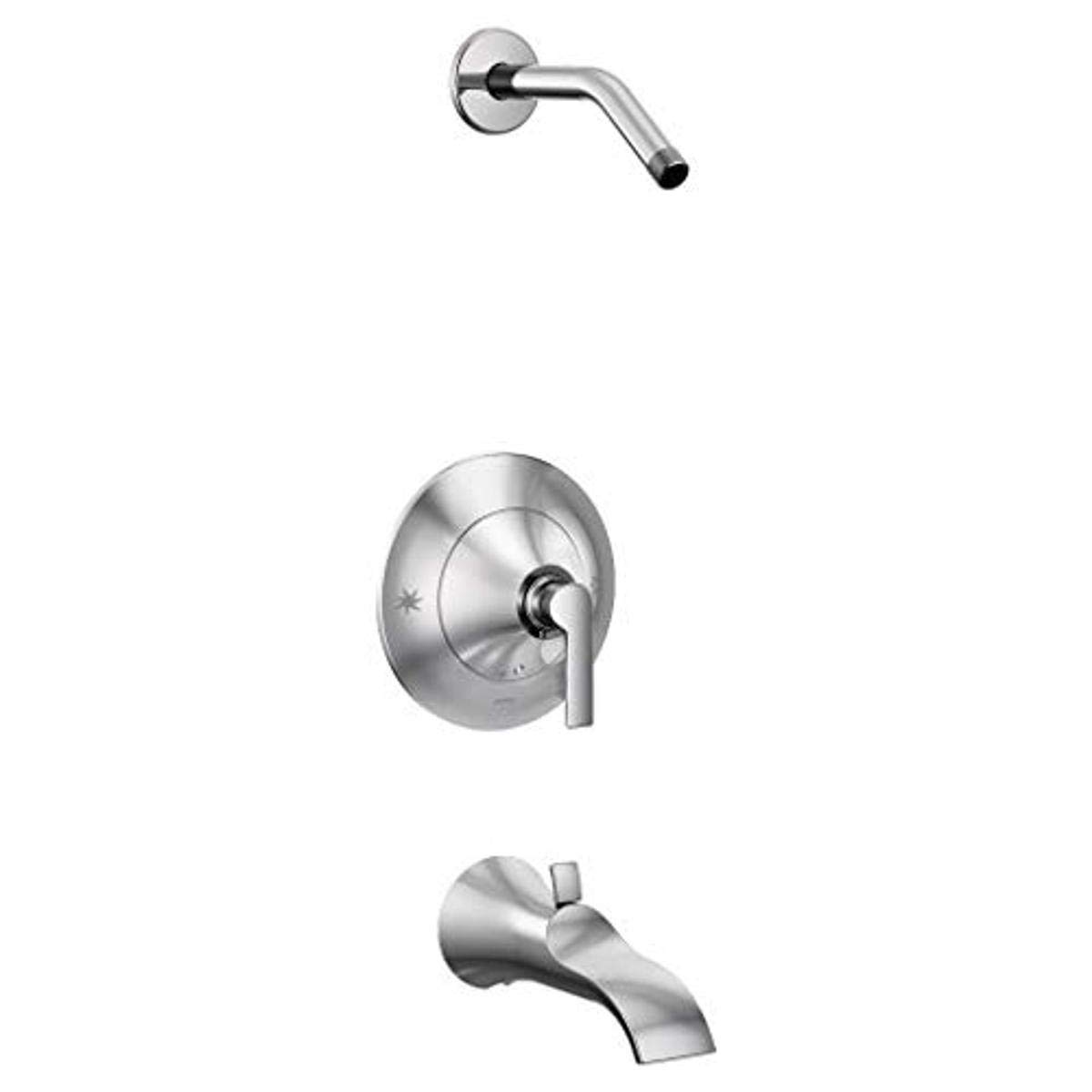 Moen Doux Chrome Tub and Shower Trim Package TS2203NH - No Shower Head & Rough-In Valve Included | Perfect for Bathroom Renovations & Modern Home Upgrades