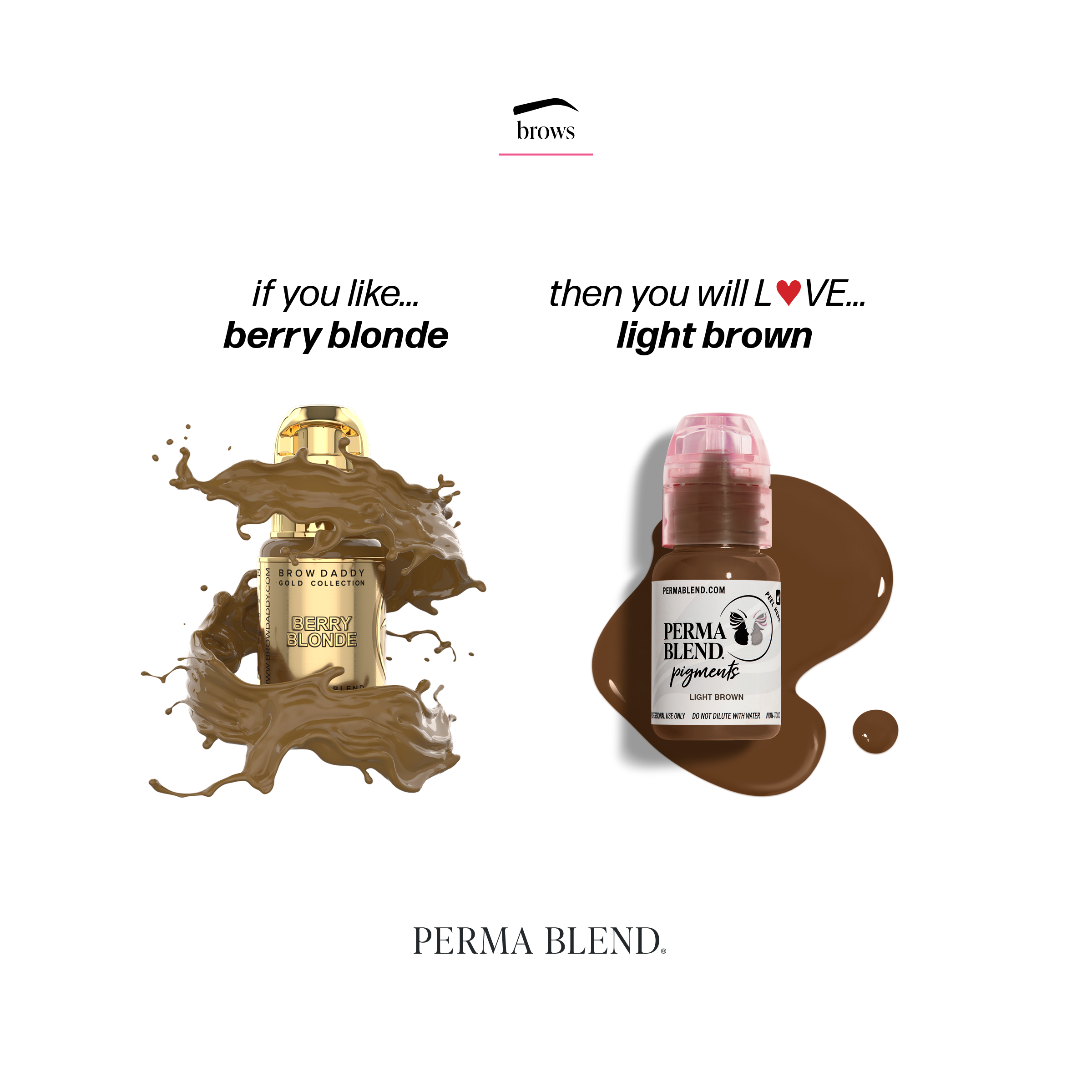Perma Blend Light Brown Tattoo Pigment - Professional Tattoo Ink for Artists & Permanent Makeup | Perfect for Eyebrows, Eyeliner & Body Art
