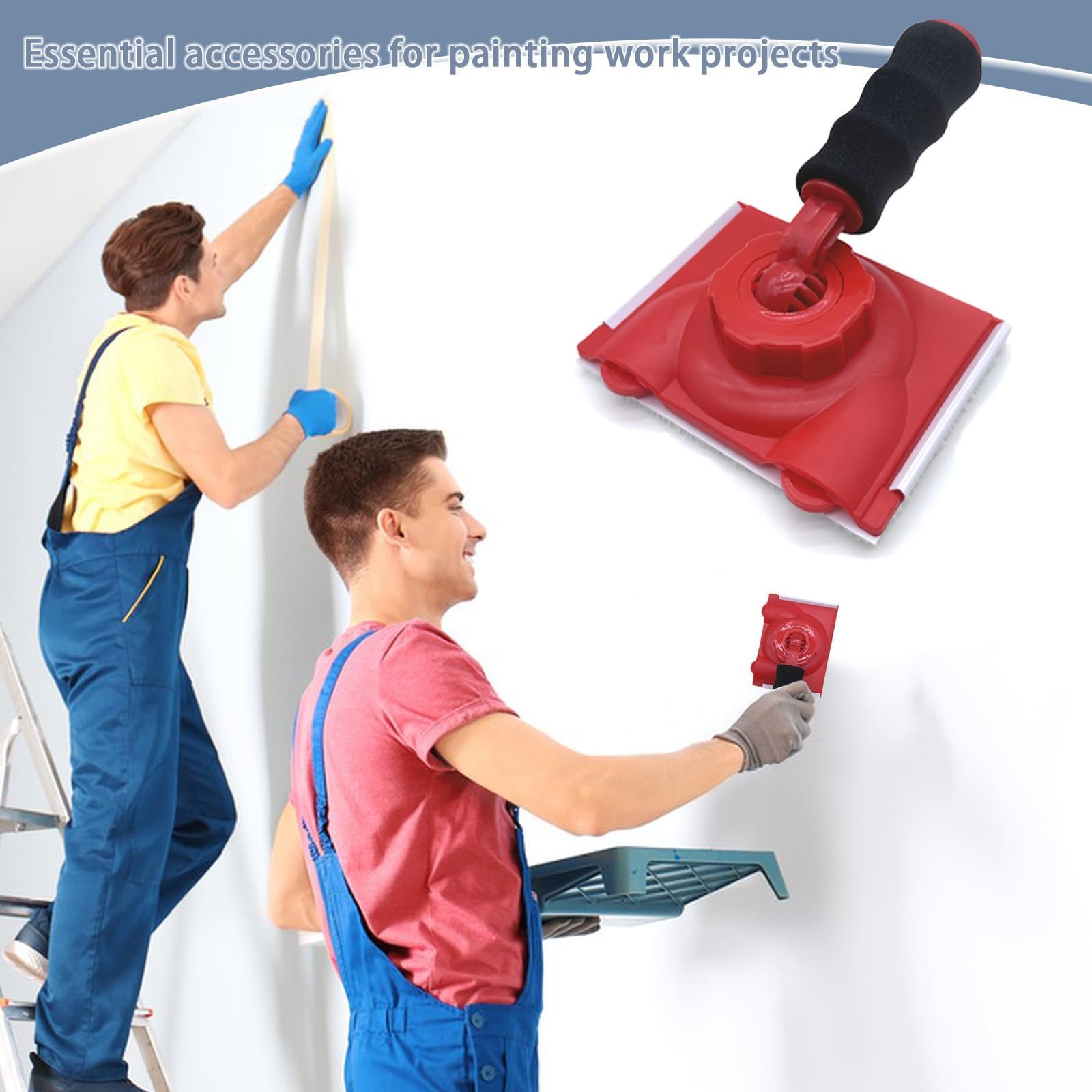 Professional Paint Edger Tool for Walls & Trim - Easy-to-Use Edge Painting Tool with Replacement Pads - Perfect for High Ceilings, Corners & Baseboards - Ideal for Home Renovation, DIY Projects & Professional Painting