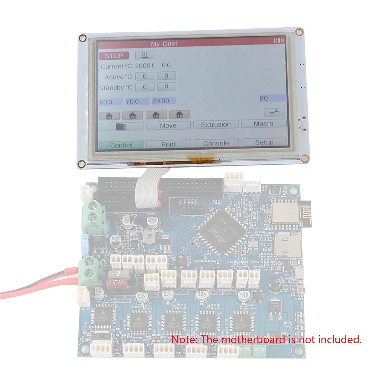 Fesjoy 7 Inch PanelDue Touchscreen Controller - Color LCD Display for Duet WiFi & Duet 2 Ethernet - Compatible with 3D Printers | Perfect for DIY 3D Printing Projects & Maker Workshops