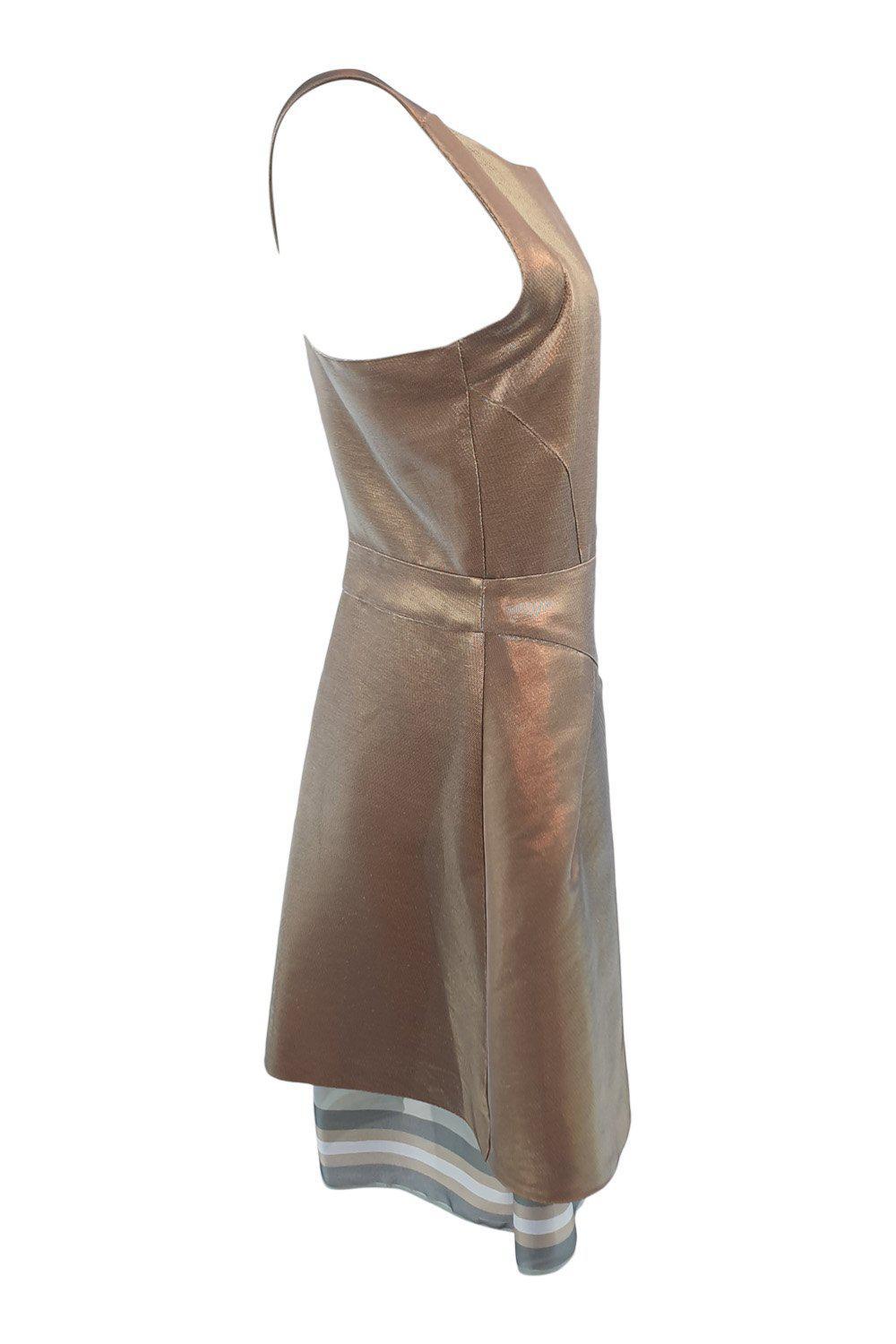Emporio Armani Women's Sleeveless Mini Dress - Cotton Blend with Silk Lining (Size IT 40) | Elegant Cocktail Party & Summer Wedding Guest Dress