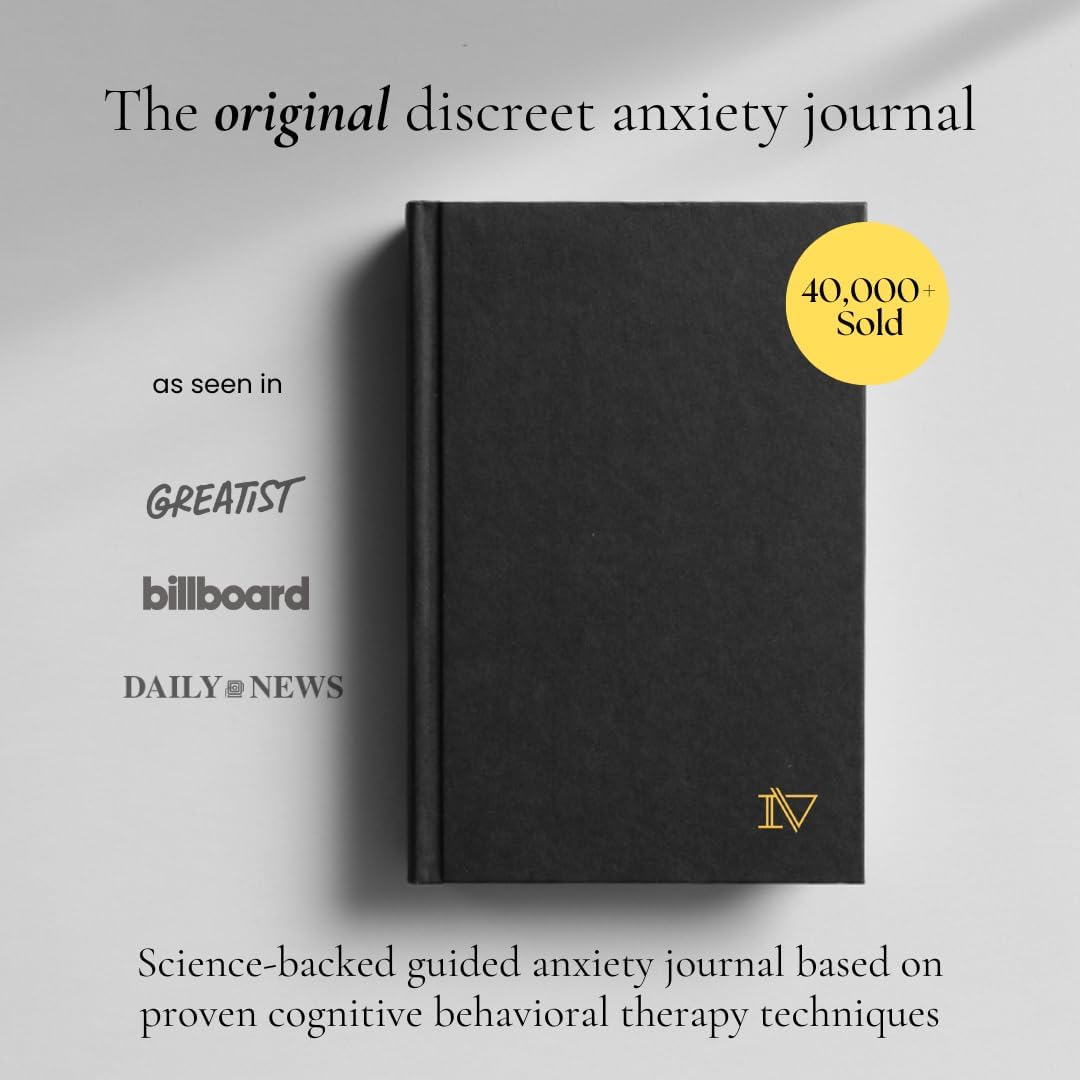 Guided Anxiety Journal for Adults - CBT Therapy Notebook for Stress Relief & Mental Health, Self Care Diary for Men & Women | Perfect for Daily Mindfulness Practice & Anxiety Management Gifts