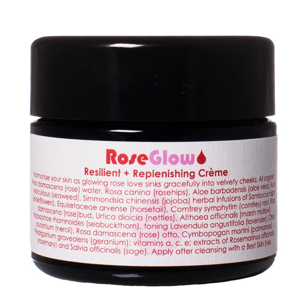 Living Libations Rose Glow Creme - Organic Facial Moisturizer for Dry & Sensitive Skin | Hydrating Rosehip Cream for Night & Day Use | Perfect for Anti-Aging & Skin Radiance