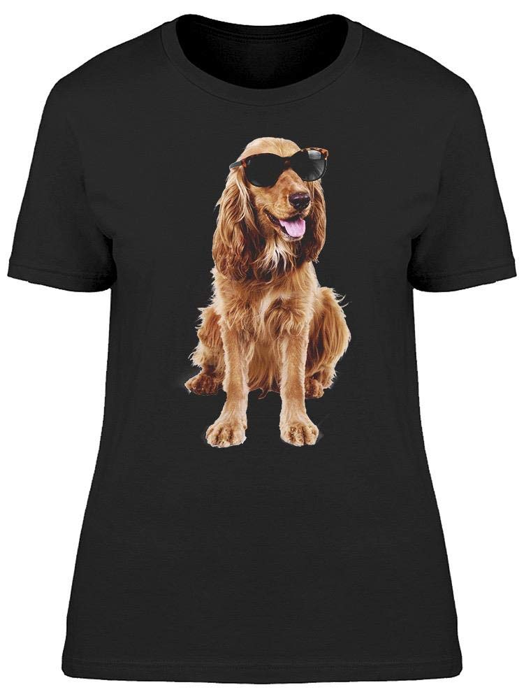 Smartprints Women's Sunglasses & Spaniel Dog Print T-Shirt - Trendy Summer Outfit for Beach, Park, and Casual Wear