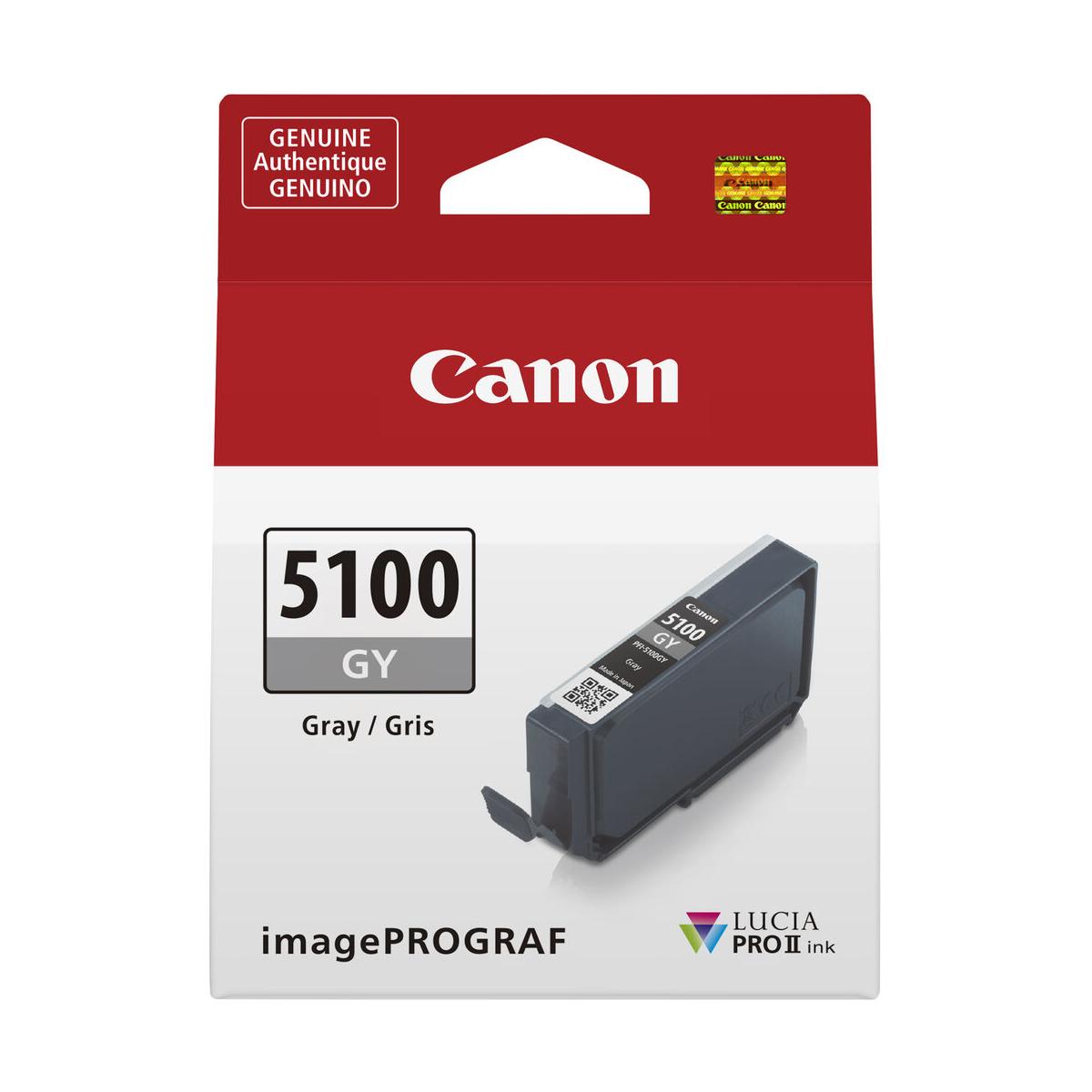 Canon PFI-5100 LUCIA PRO II Grey Ink Cartridge for PRO-310 Printer - High-Quality Photo Printing for Professional Photographers & Artists