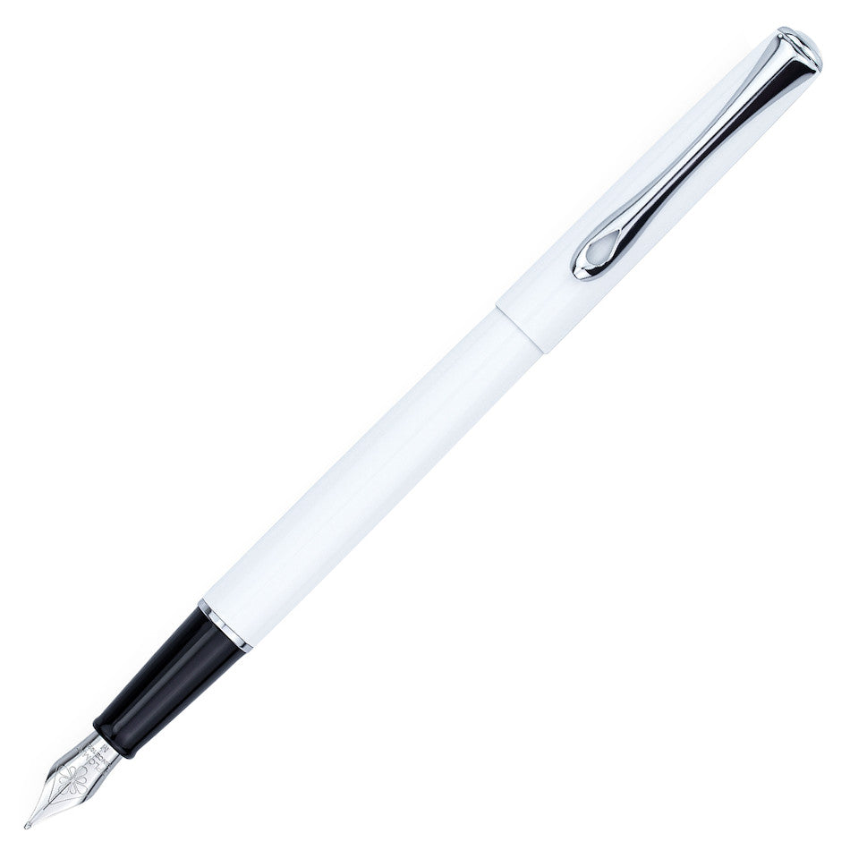 Diplomat Traveller Fountain Pen - Premium Stainless Steel Nib, Snow White - Perfect for Business, Writing & Gift Giving