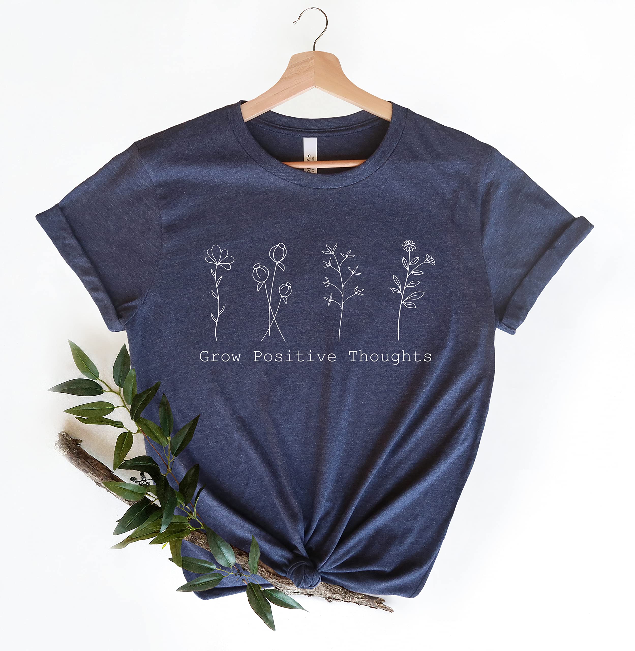 Grow Positive Thoughts T-Shirt - Inspirational Mental Health Tee for Kindness & Positivity - Perfect for Therapy, Self-Care Days & Mental Health Awareness