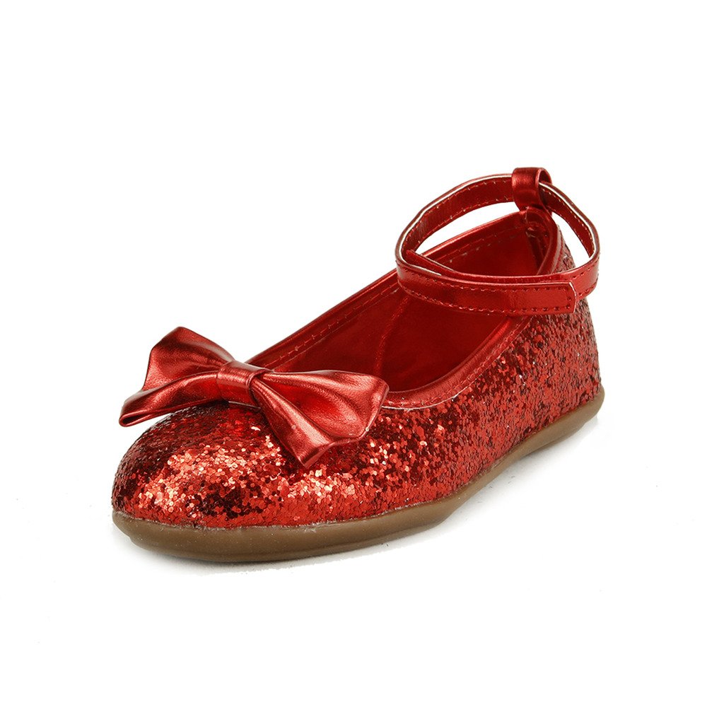 The Doll Maker Women's Metallic Glitter Strap Flat Shoes - Comfortable Ballet Flats for Casual Wear, Parties & Everyday Fashion