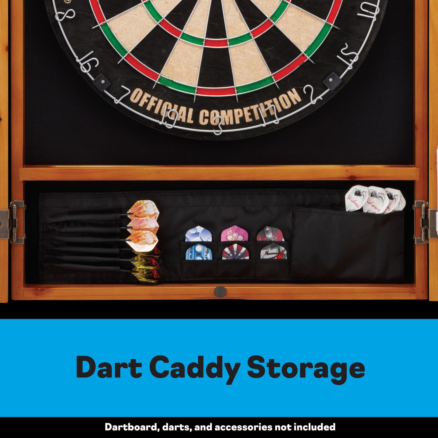 Viper Metropolitan Solid Wood Sisal/Bristle Steel Tip Dartboard Cabinet - Oak Finish (Cabinet Only, No Dartboard Included) | Perfect for Game Rooms, Bars, and Man Caves