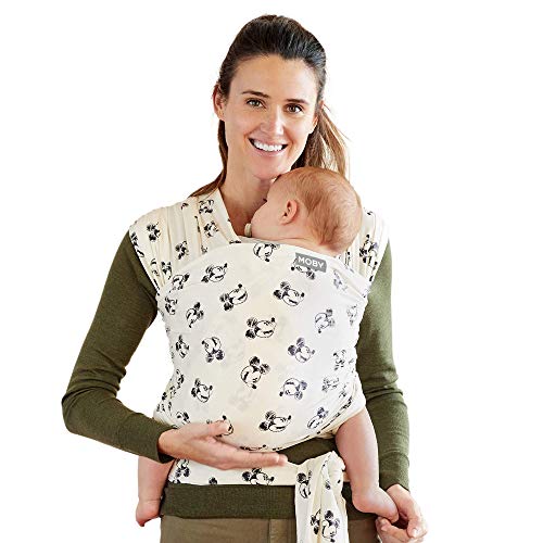 Moby Wrap Baby Carrier - Soft & Adjustable Infant Sling for Newborns to Toddlers (0-24 Months) | Ergonomic Design Keeps Baby Safe & Secure | Perfect for Hands-Free Parenting, Shopping & Outdoor Adventures | Disney Mickey Mouse Print