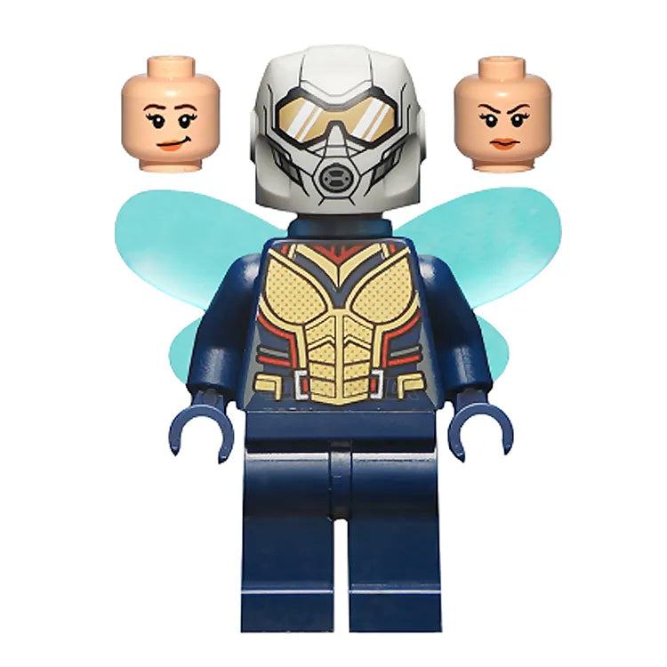 LEGO Marvel The Wasp Minifigure with Transparent Light Blue Wings - Hope van Dyne Collectible Toy for Superhero Play & Display (2018 Edition) | Perfect for Marvel Fans, LEGO Builders & Action Figure Collectors
