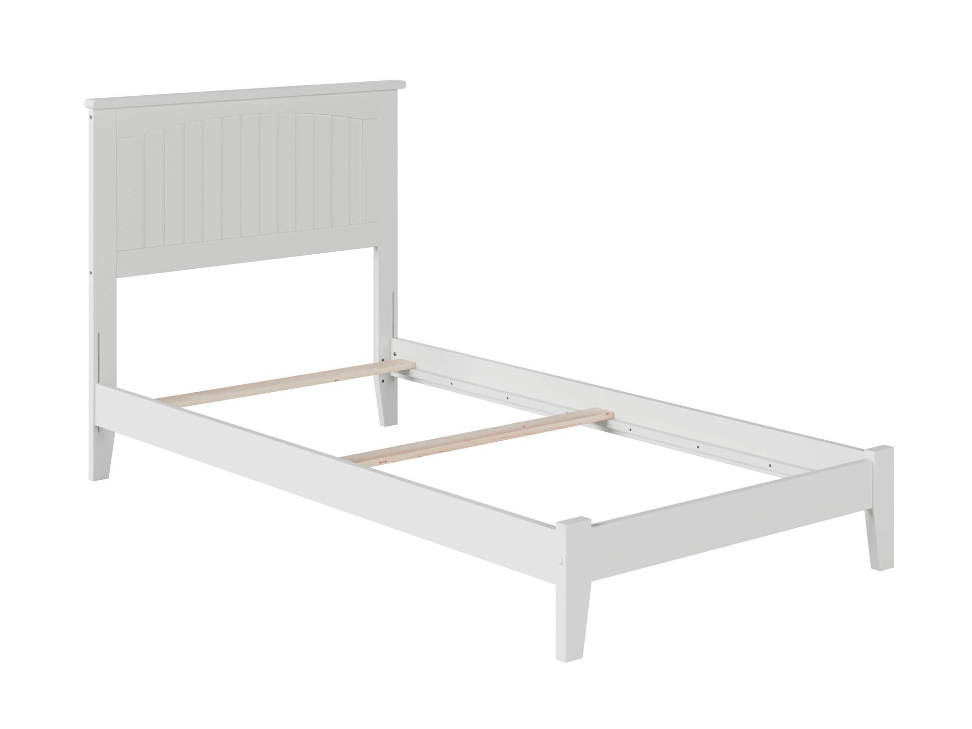 AFI Nantucket Twin Foundation Bed Frame with USB Charging Ports - White - Perfect for Small Bedrooms, Guest Rooms & Dormitories