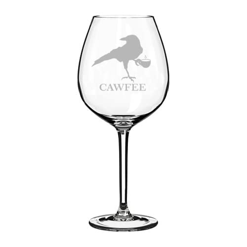 20 oz Jumbo Wine Glass Goblet with Crow Raven Blackbird Design - Funny Coffee Mug for Halloween, Gothic Parties & Wine Lovers - Perfect for Themed Events & Unique Gift Ideas