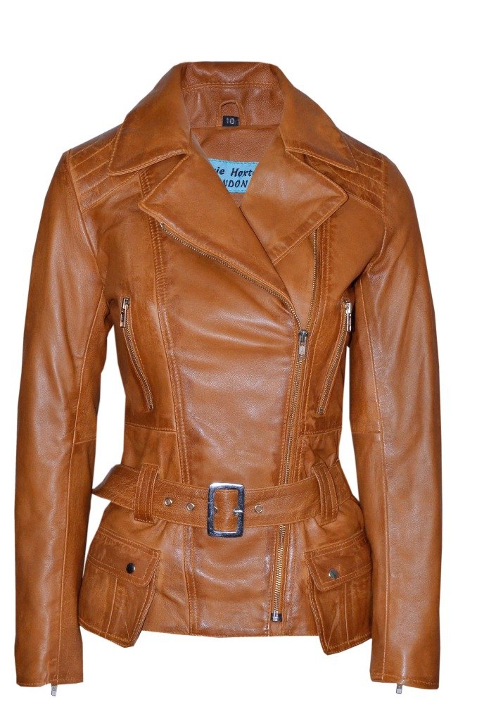 Smart Range Women's Vintage Biker Leather Jacket - Retro Washed Real Leather Motorcycle Jacket for Women - Perfect for Riding, Casual Wear & Fashion Outfits