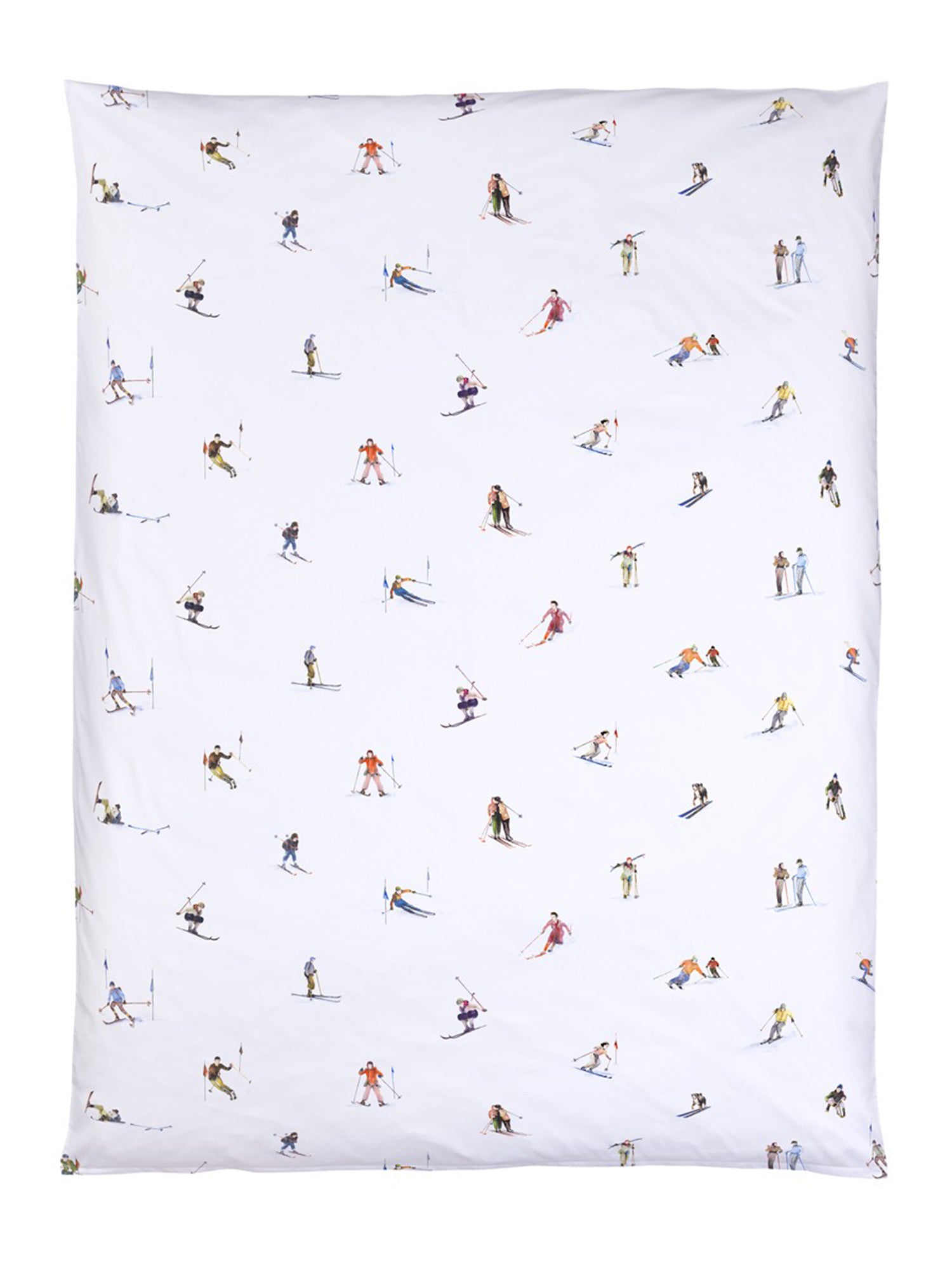 Premium Skiers King Duvet Cover Set - Winter Themed Bedding for Snow Enthusiasts - Perfect for Cozy Cabins & Ski Resort Getaways