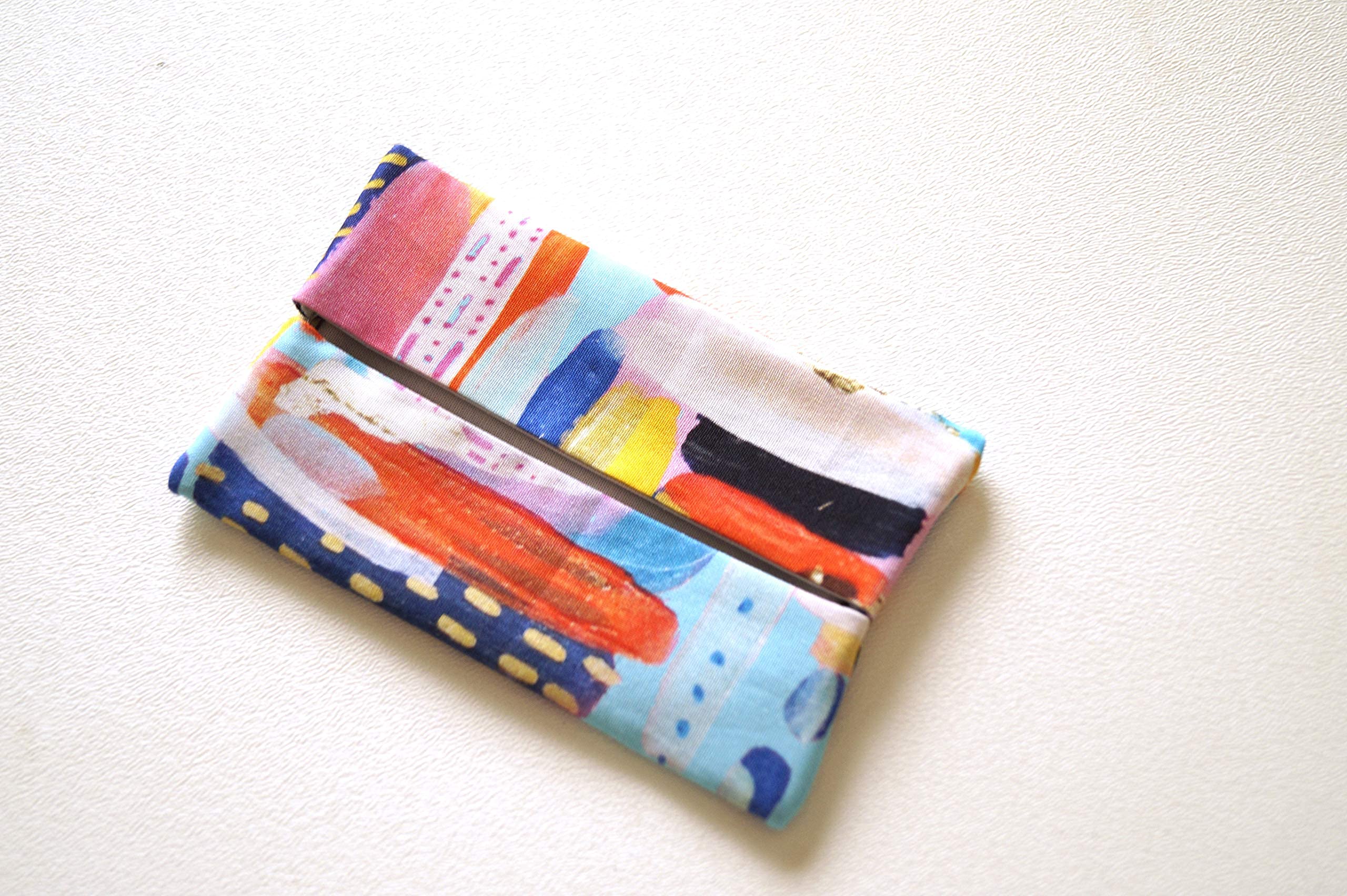 Stylish Abstract Fabric Travel Size Tissue Holder - Portable & Compact for On-the-Go Use - Perfect for Cars, Purses, and Travel Accessories