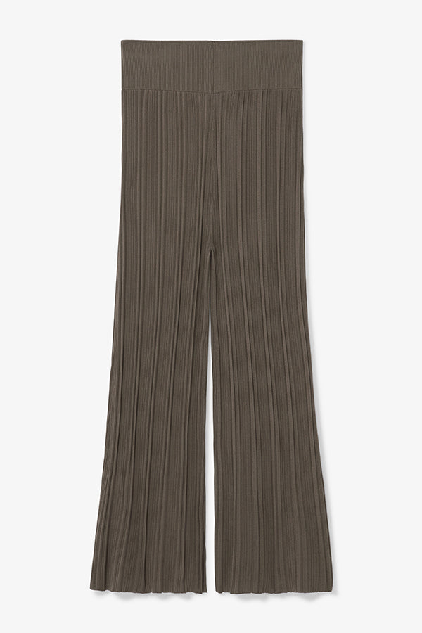 Marijane Textured Knit Pants in Light Ash - Comfortable High-Waisted Lounge Pants for Women - Perfect for Yoga, Home Wear, and Relaxation