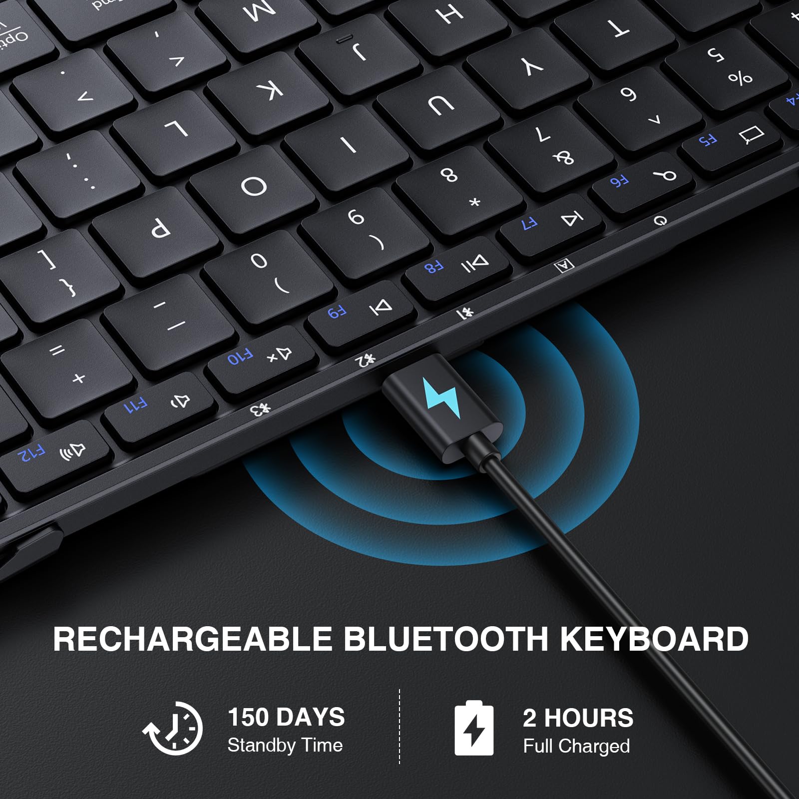 ProtoArc XK01 Foldable Bluetooth Keyboard with Numeric Keypad - Full-Size Wireless Portable Keyboard for iPad, Tablet, Smartphone, Laptop (Windows/iOS/Android) - Perfect for Travel, Office & Home Use - Black