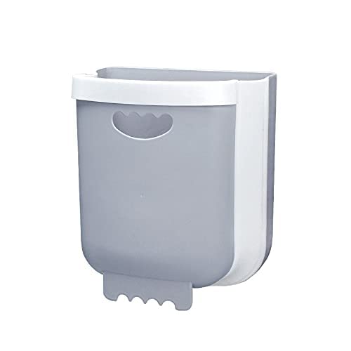 Nordic Hanging Trash Can - Foldable Kitchen Trash Bin with Wet/Dry Separation, Wall Mounted for Home & Car (Gray) | Space-Saving Waste Basket for Small Kitchens, RVs & Office Use