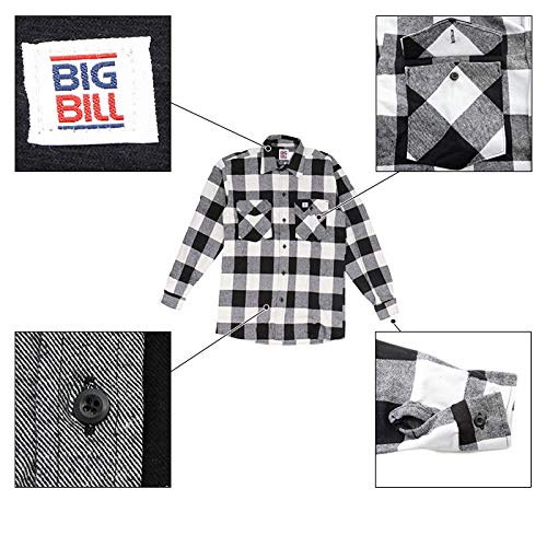 Men's Brawny Flannel Button-Down Shirt - Soft & Durable Plaid Long Sleeve Shirt for Casual Wear, Outdoor Activities & Work